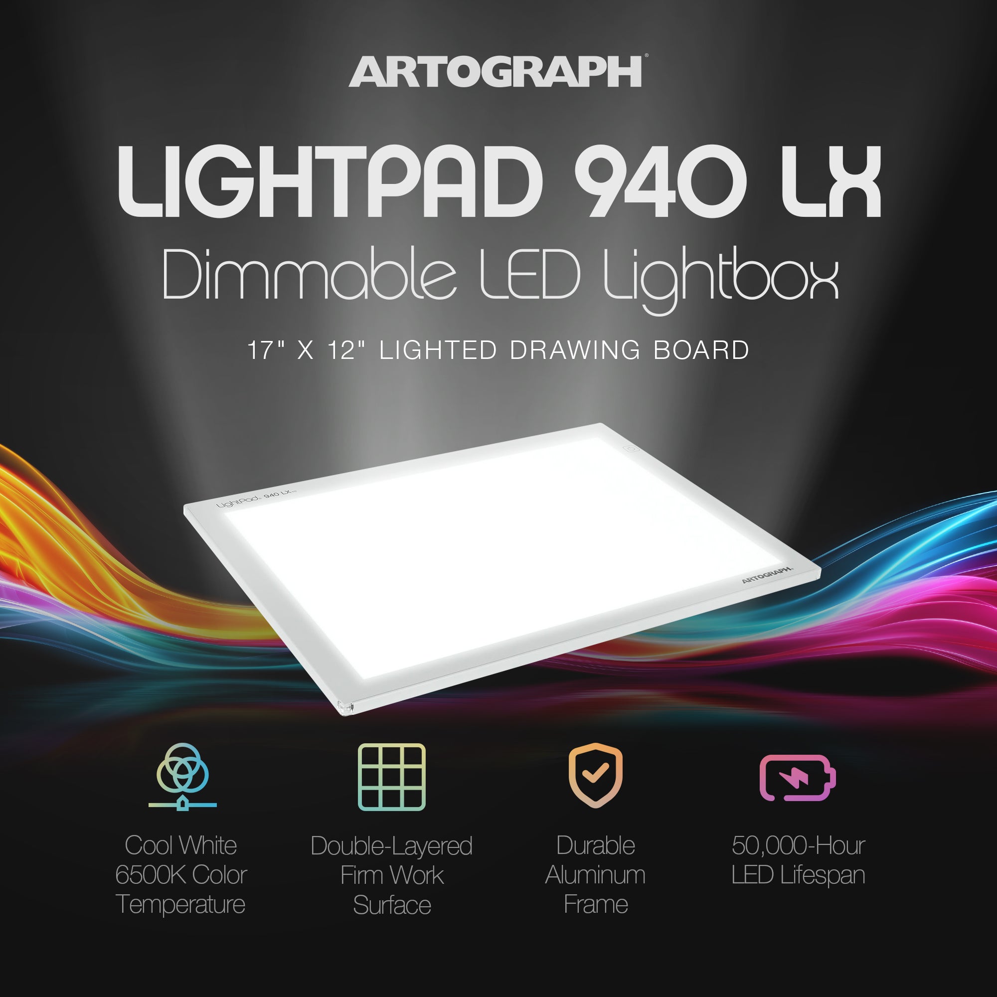 Artograph LightPad 940 LX 17" x 12" Dimmable LED Light Box for Drawing & Tracing - Smart-nests