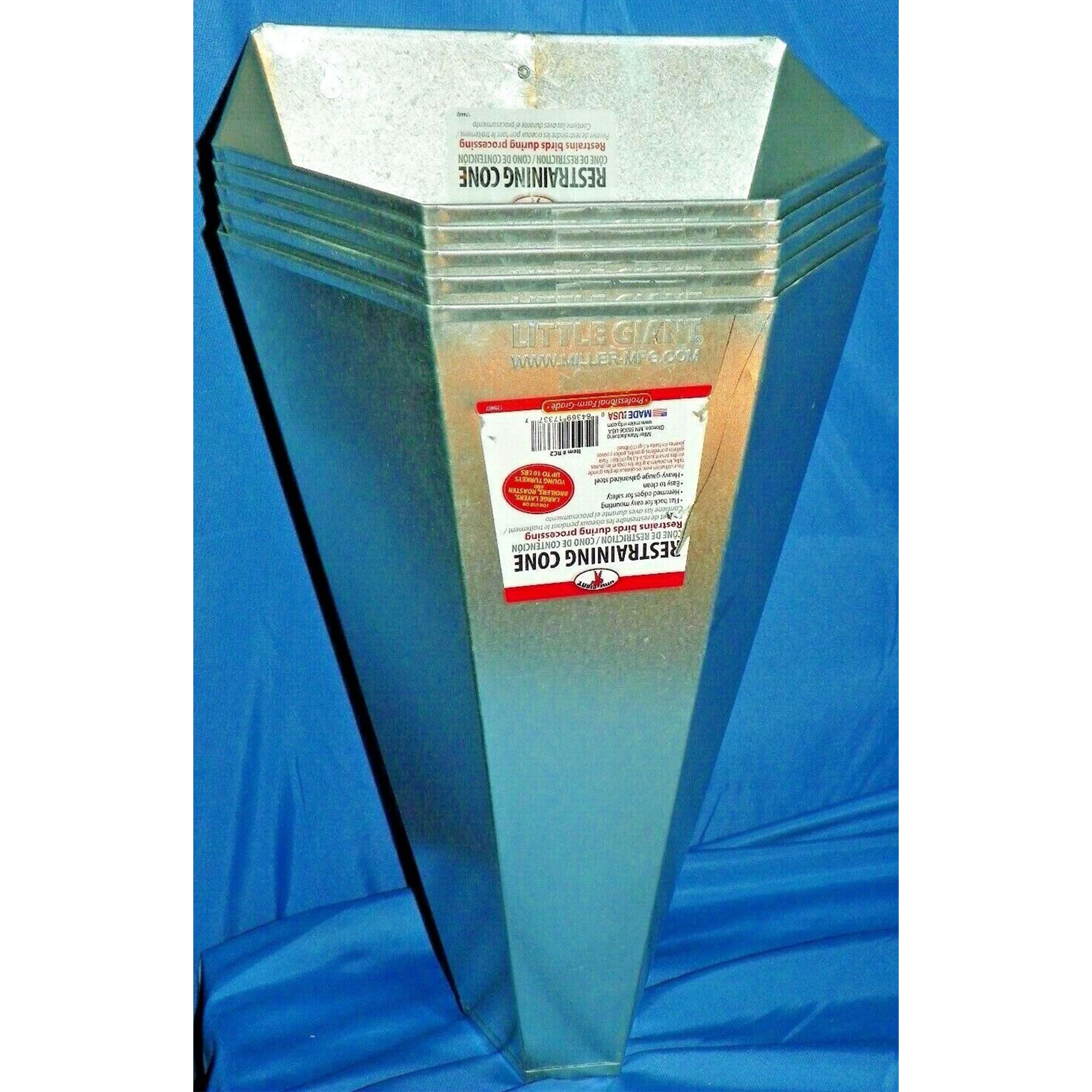 Little Giant RC2 Galvanized Steel Medium Poultry Restraining Cone, (2 Pack) - Smart-nests