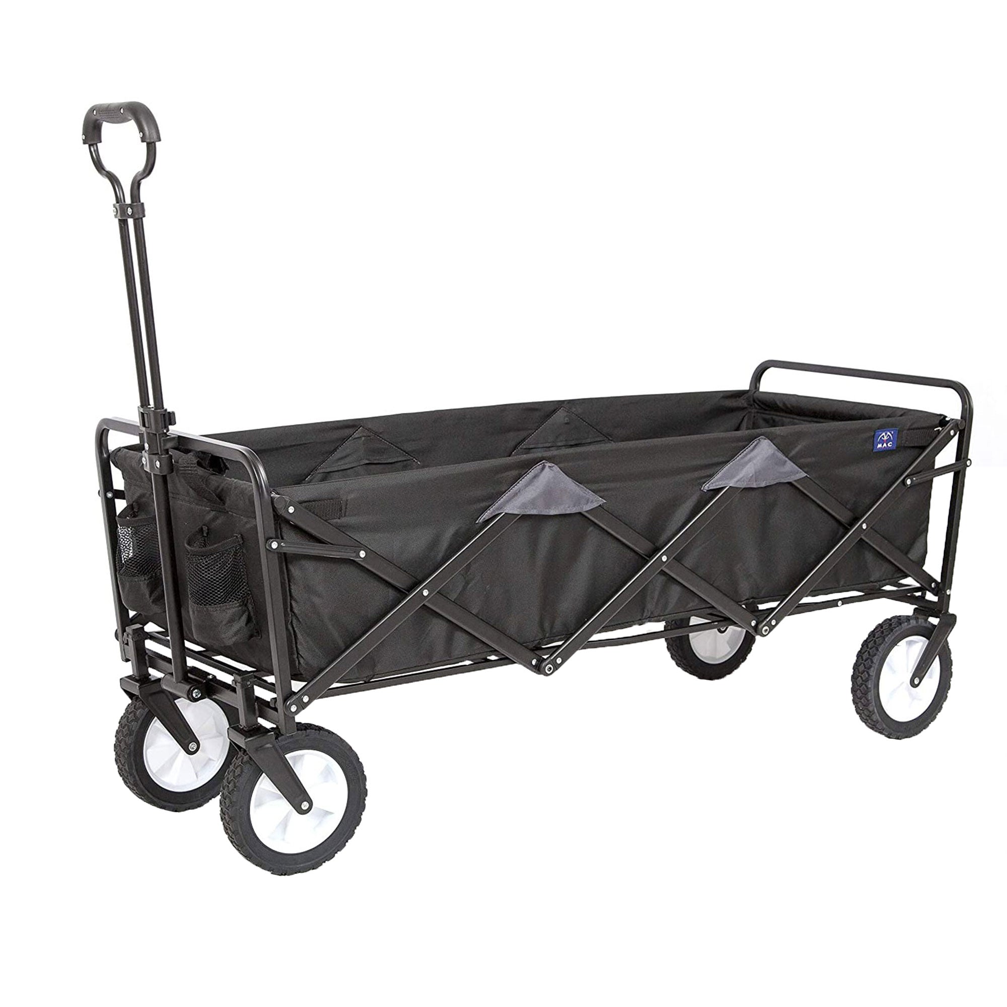 Mac Sports Xtender 52" Extra Long Collapsible Utility Storage Wagon Cart, Black - Smart-nests
