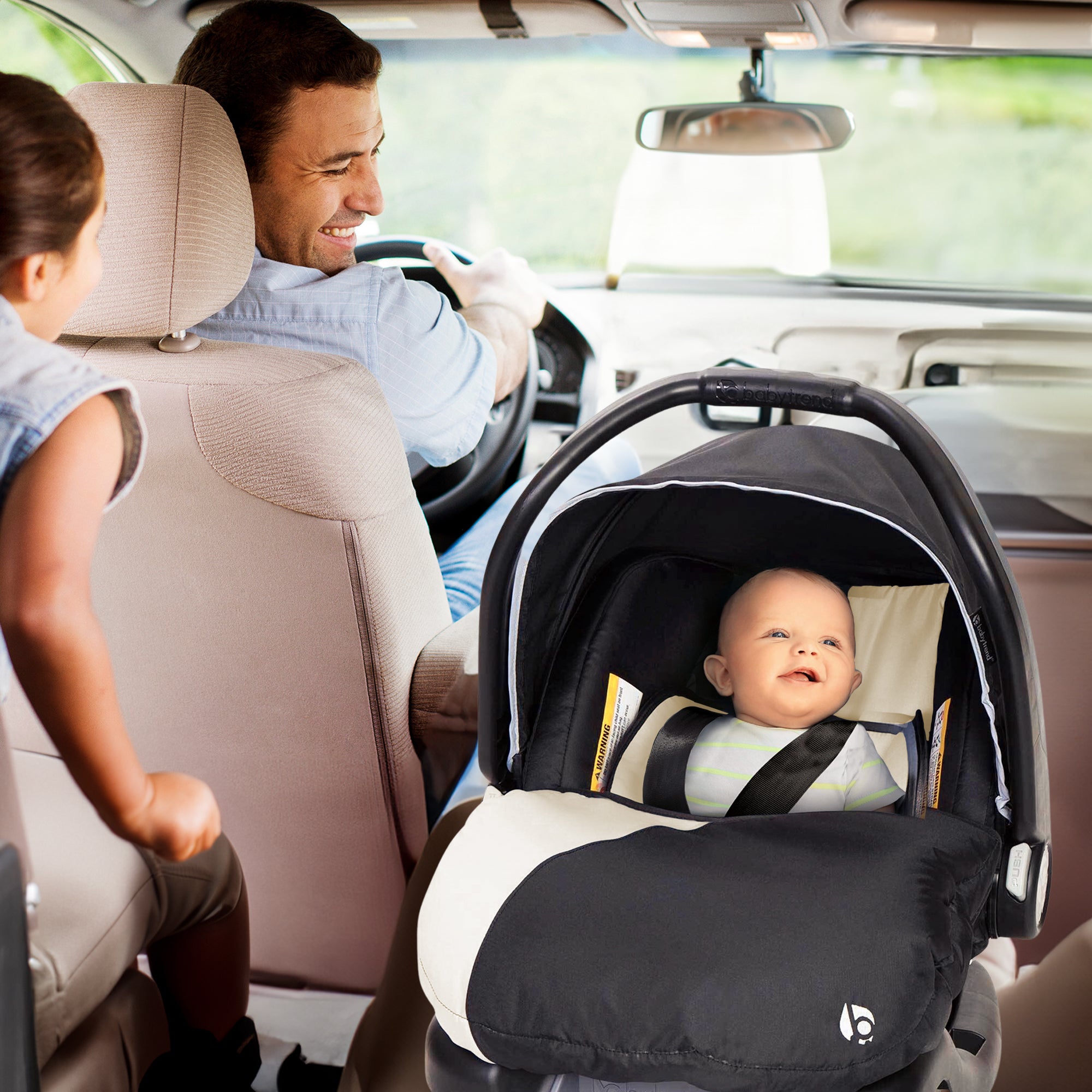 Baby Trend Ally Newborn Baby Infant Car Seat Travel System with Cover, Khaki - Smart-nests