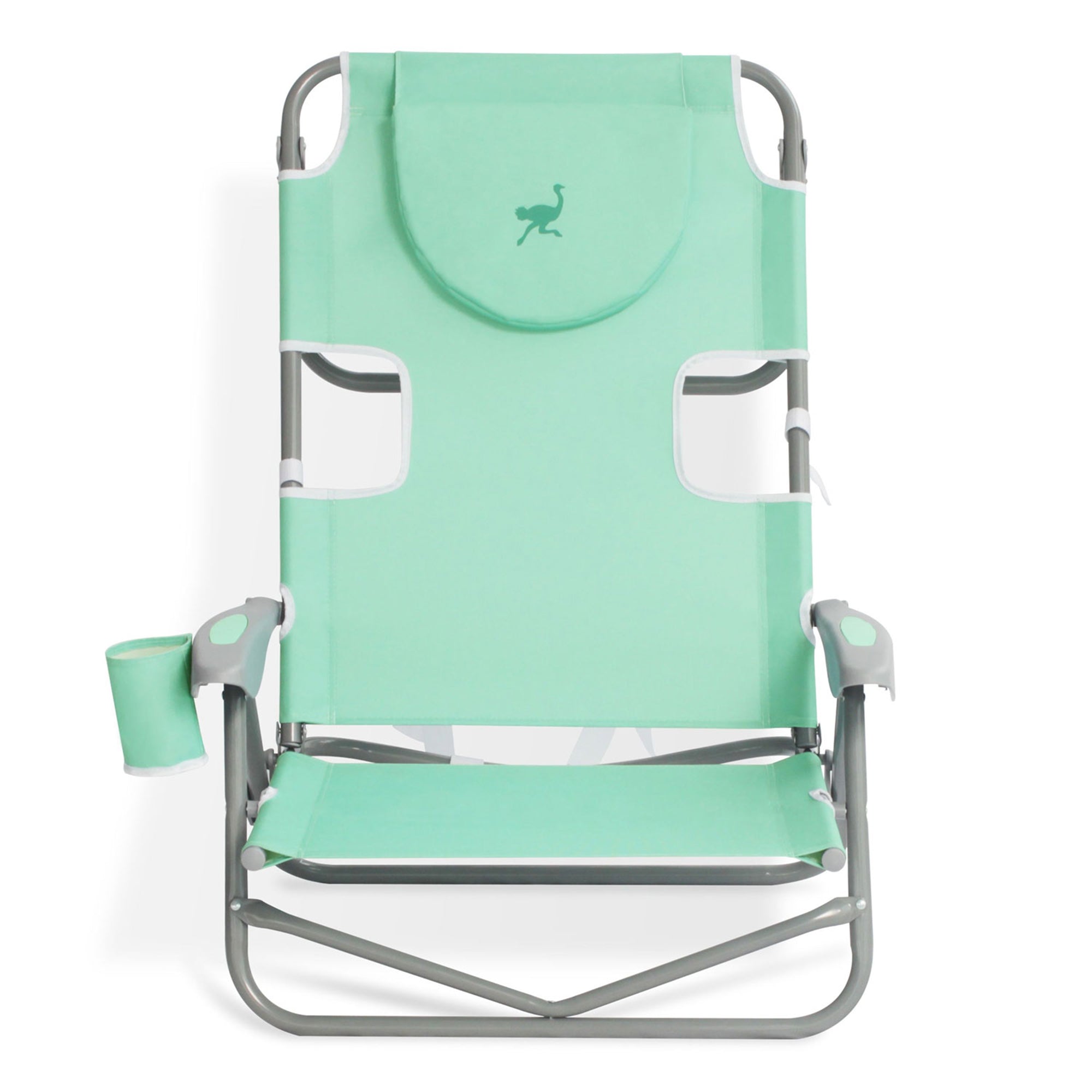 Ostrich On-Your-Back Outdoor Reclining Beach Lounge Pool Camping Chair, Teal - Smart-nests
