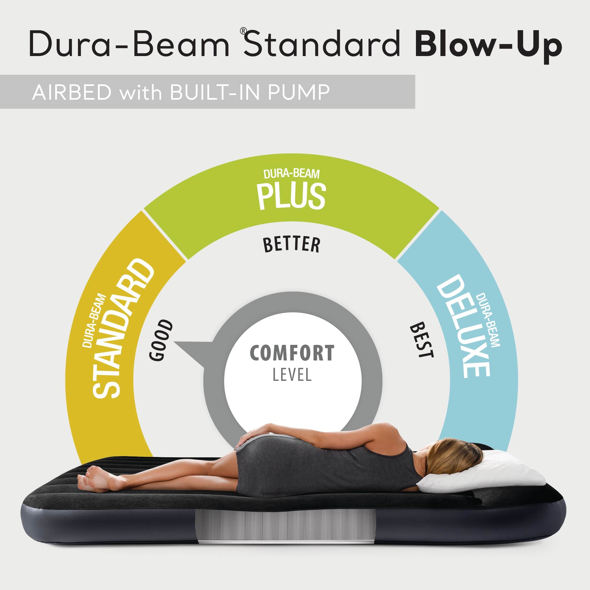 Intex Dura Pillow Rest Classic Blow Up Mattress Air Bed with Built In Pump, Twin - Smart-nests