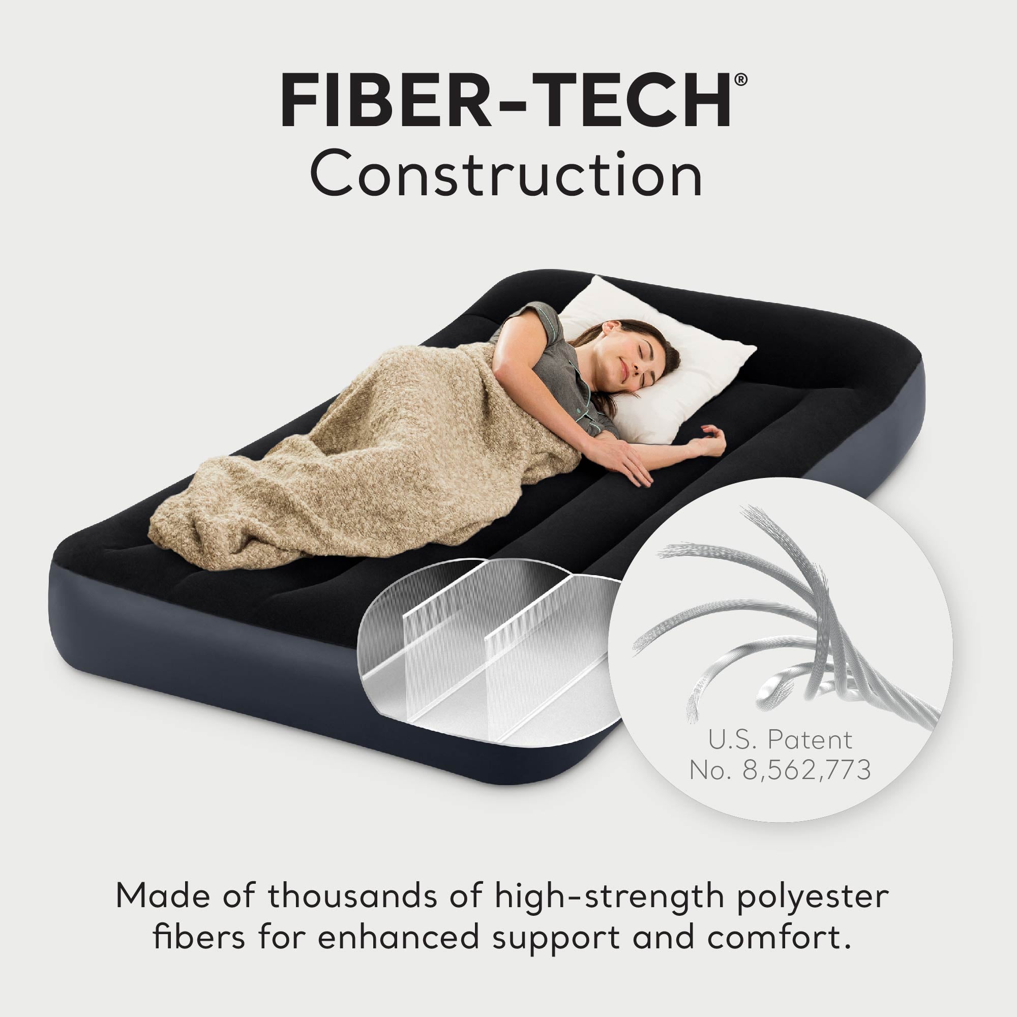 Intex Dura Pillow Rest Classic Blow Up Mattress Air Bed with Built In Pump, Twin - Smart-nests