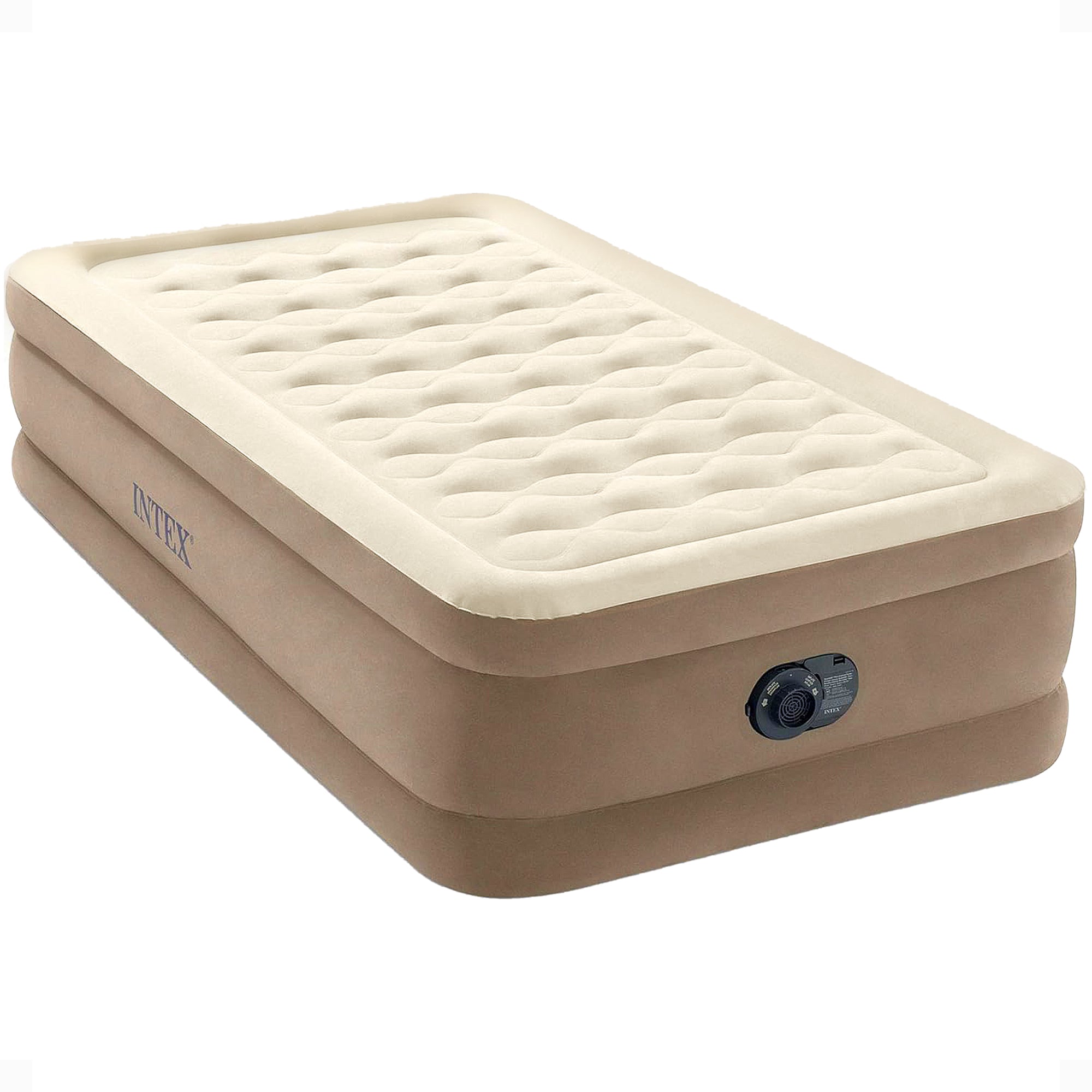 Intex 64427ED Dura-Beam Deluxe Ultra Plush Air Mattress with Built-in Pump, Twin - Smart-nests