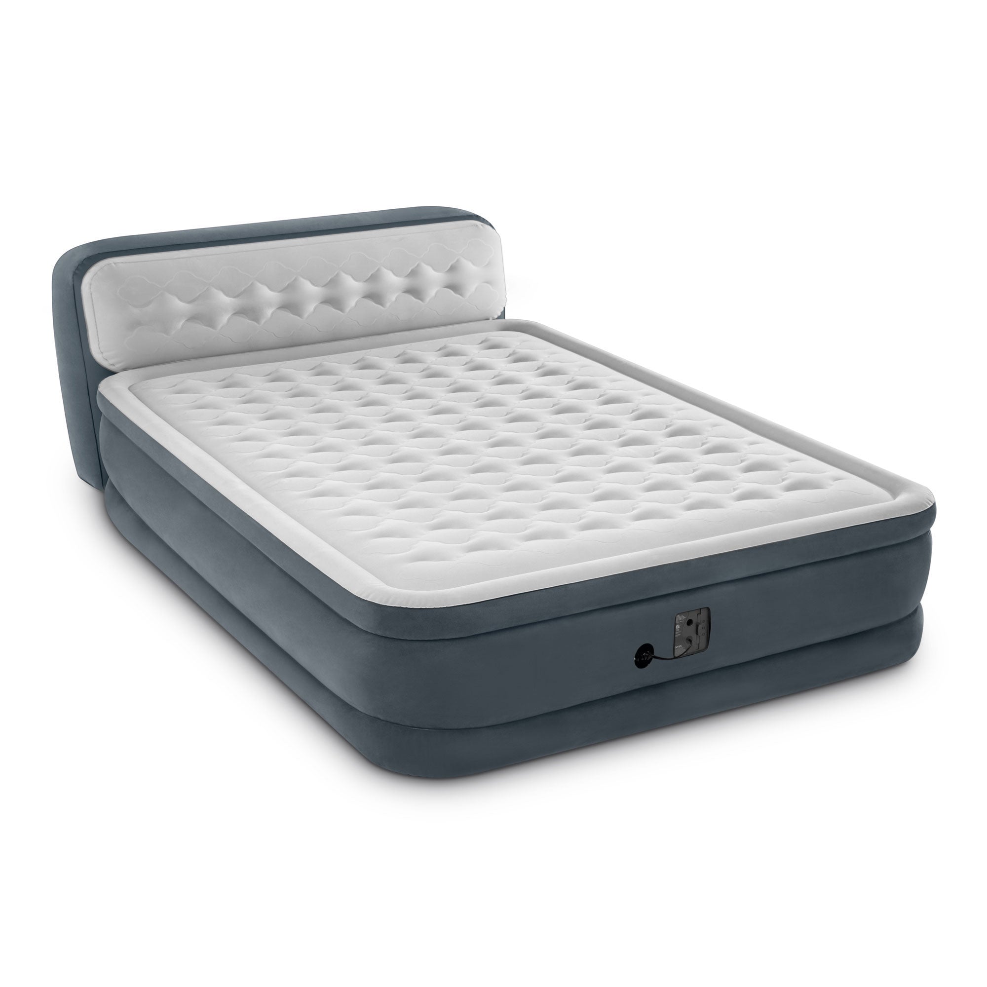 Intex Dura-Beam Deluxe Ultra Plush Headboard Queen Mattress with Built-In Pump - Smart-nests