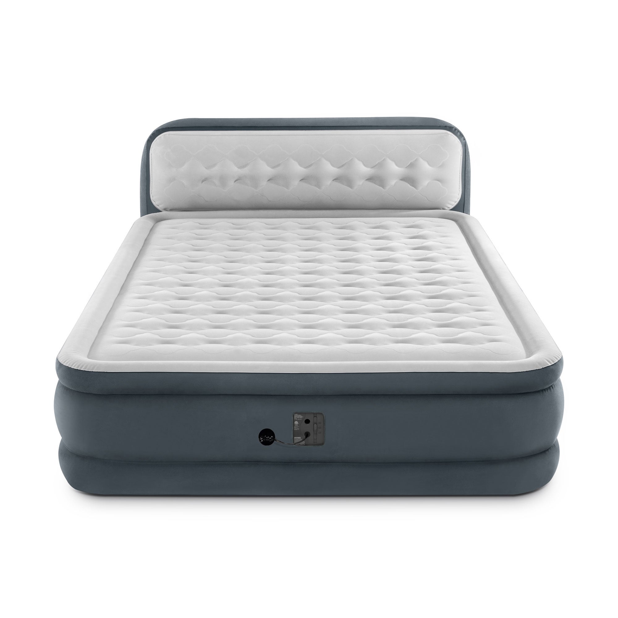 Intex Dura-Beam Deluxe Ultra Plush Headboard Queen Mattress with Built-In Pump - Smart-nests