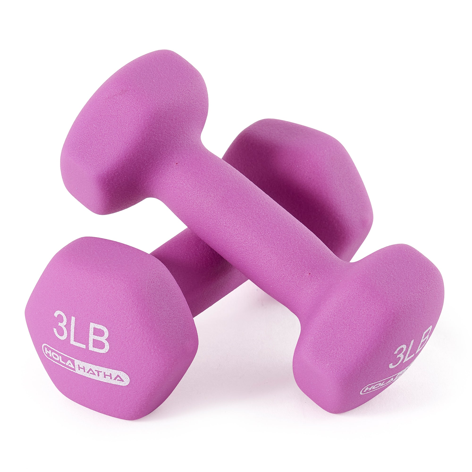 HolaHatha 3, 5 and 8 Pound Neoprene Dumbbell Strength Training Weights Set Rack - Smart-nests