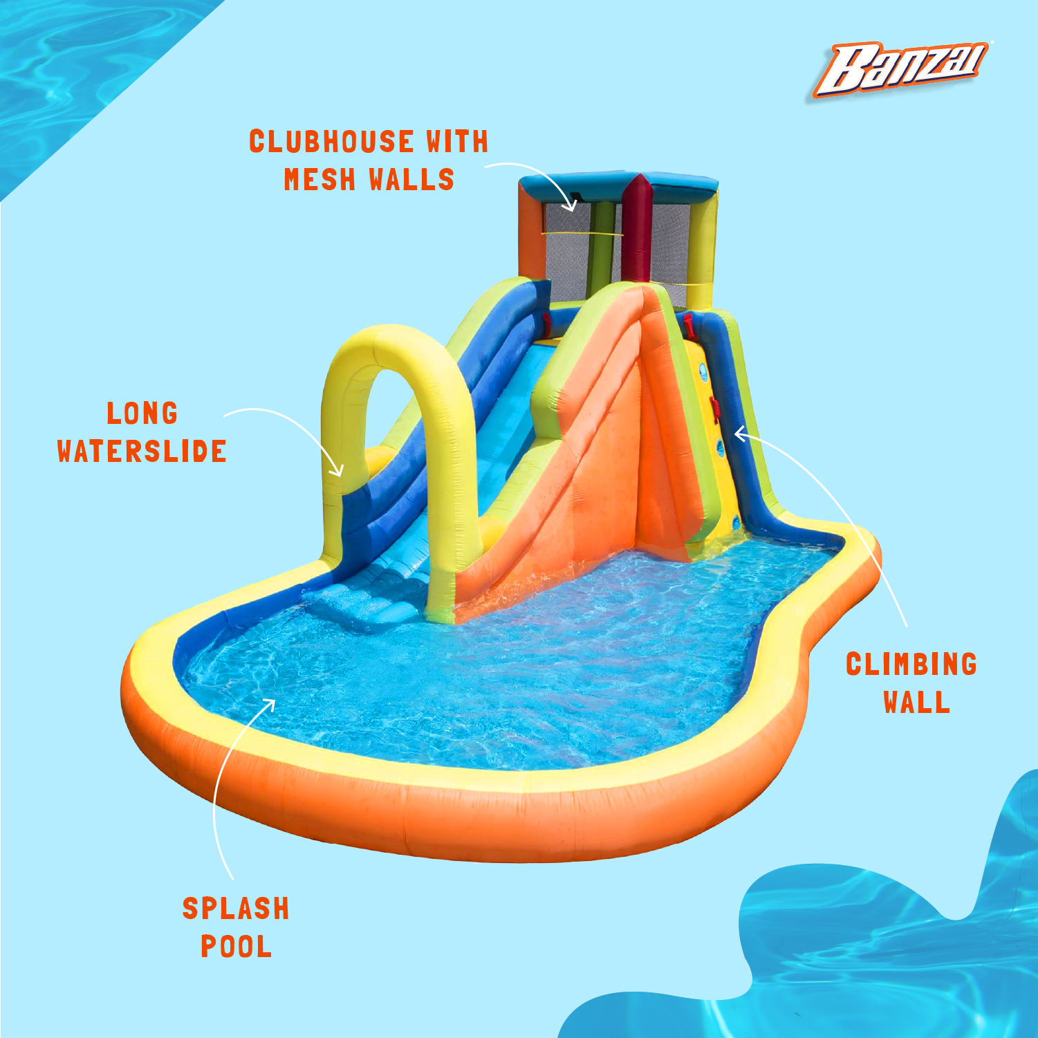 Banzai Outdoor Inflatable Pinata Bash Party Slide Aquatic Activity Water Park