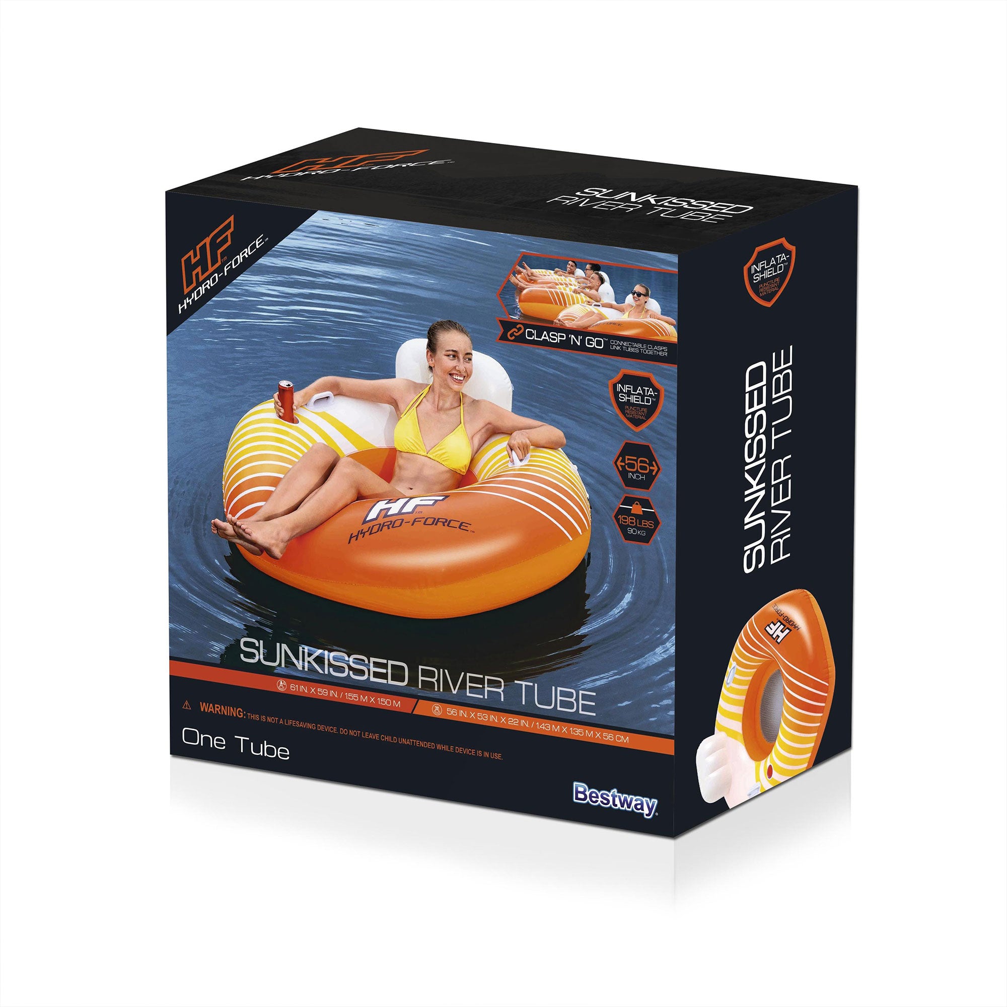 Hydro-Force 43399E Sunkissed Swimming Pool, Lake, River, Beach Inflatable Tube - Smart-nests
