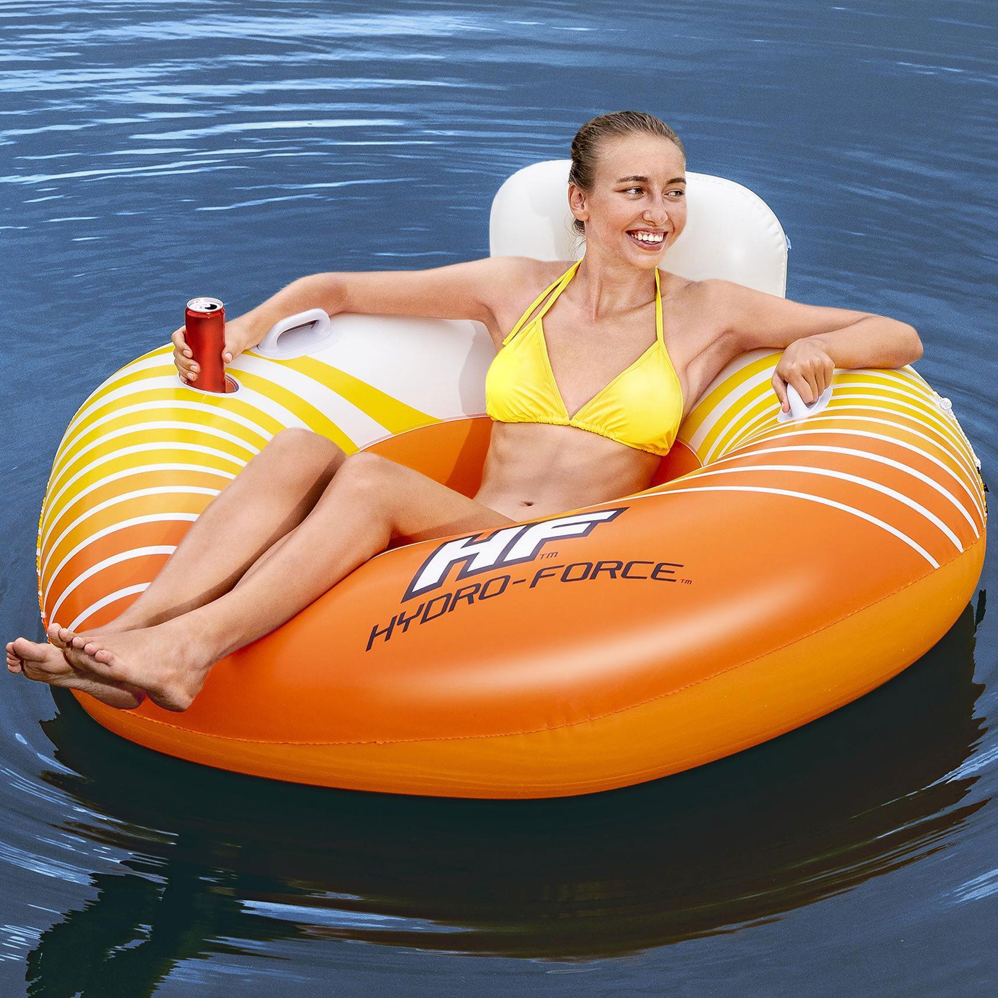 Hydro-Force 43399E Sunkissed Swimming Pool, Lake, River, Beach Inflatable Tube - Smart-nests