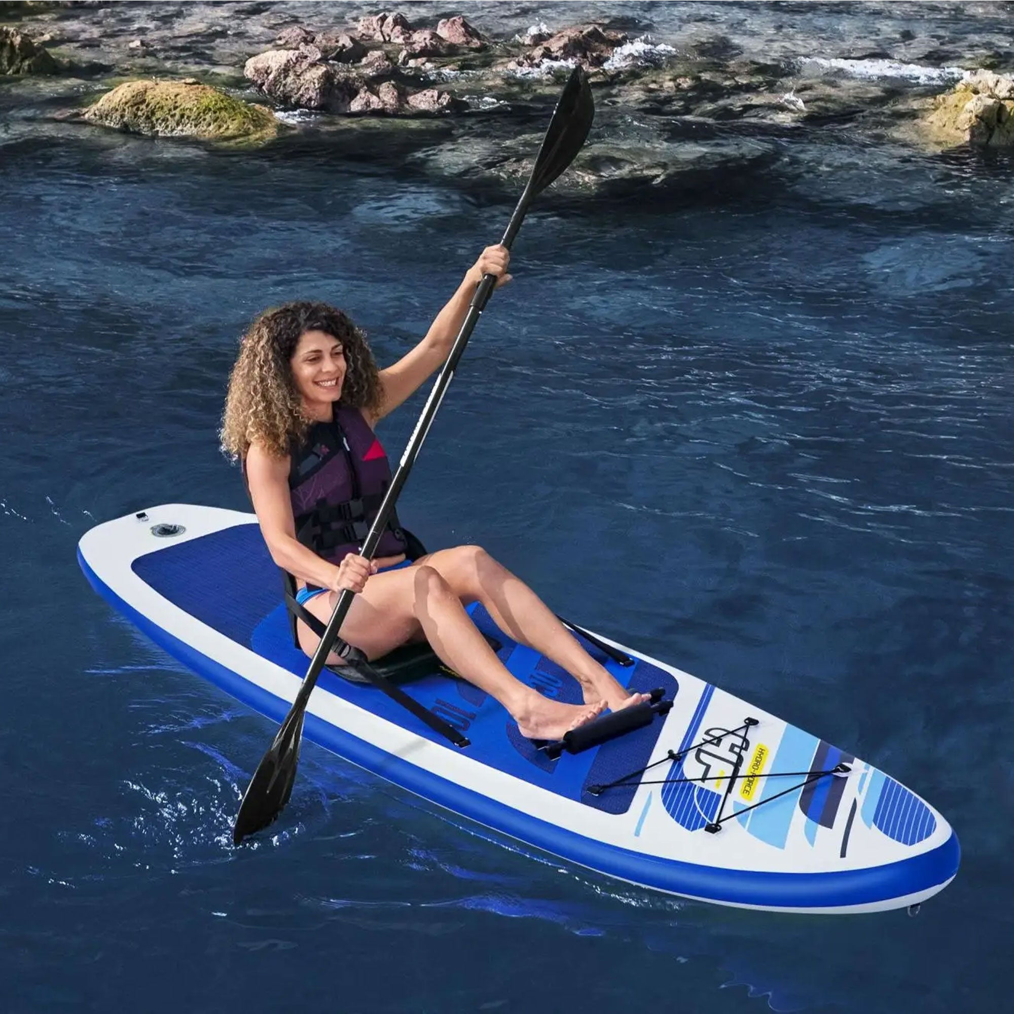 Bestway Hydro-Force Oceana Inflatable Stand-Up Paddle Board and Kayak Water Set - Smart-nests