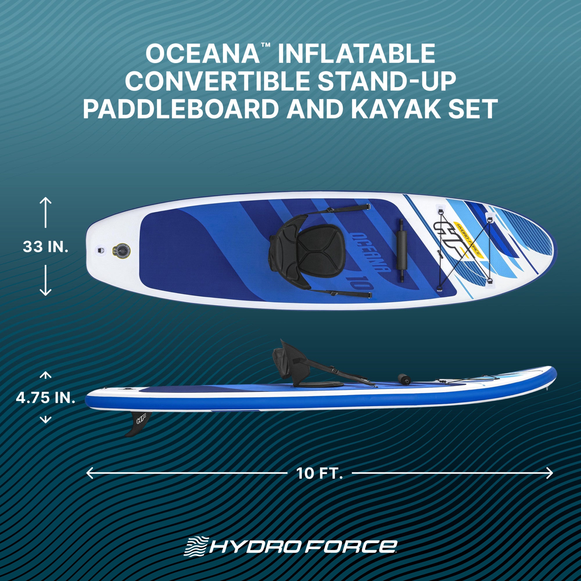 Bestway Hydro-Force Oceana Inflatable Stand-Up Paddle Board and Kayak Water Set - Smart-nests