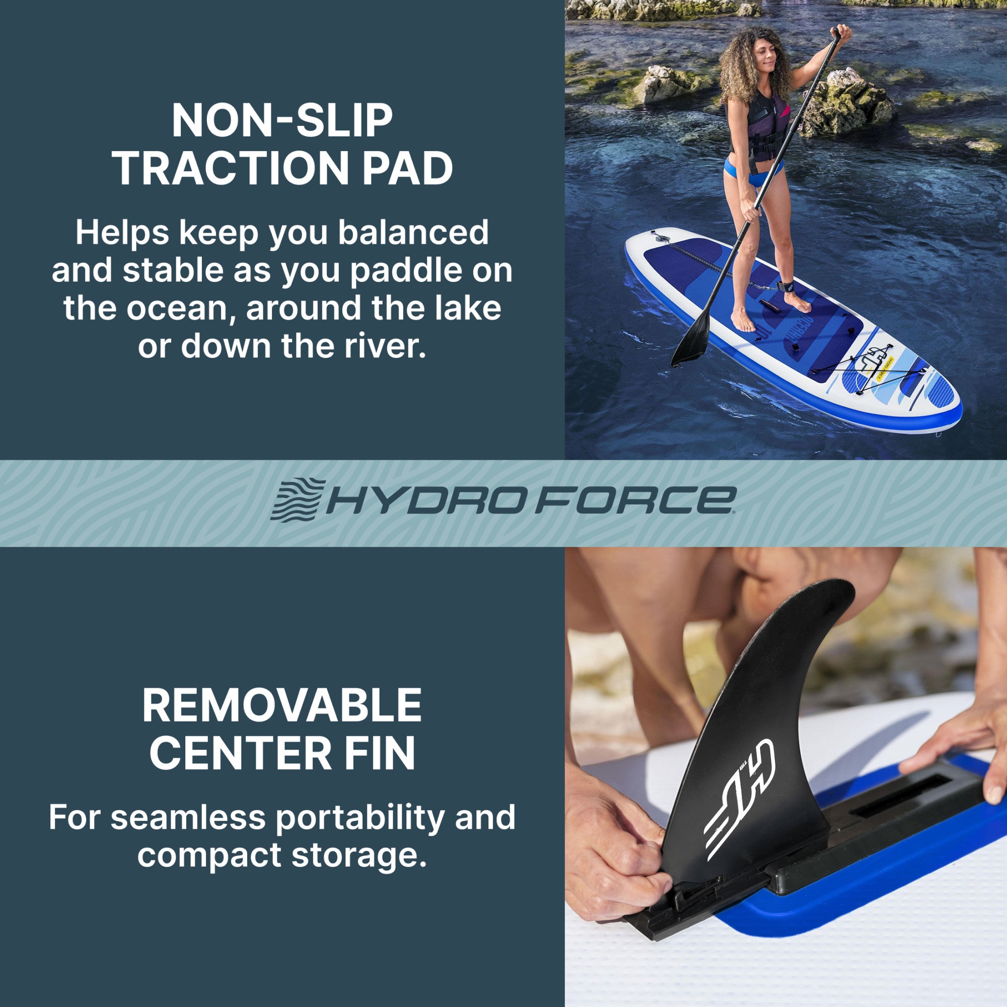 Bestway Hydro-Force Oceana Inflatable Stand-Up Paddle Board and Kayak Water Set - Smart-nests