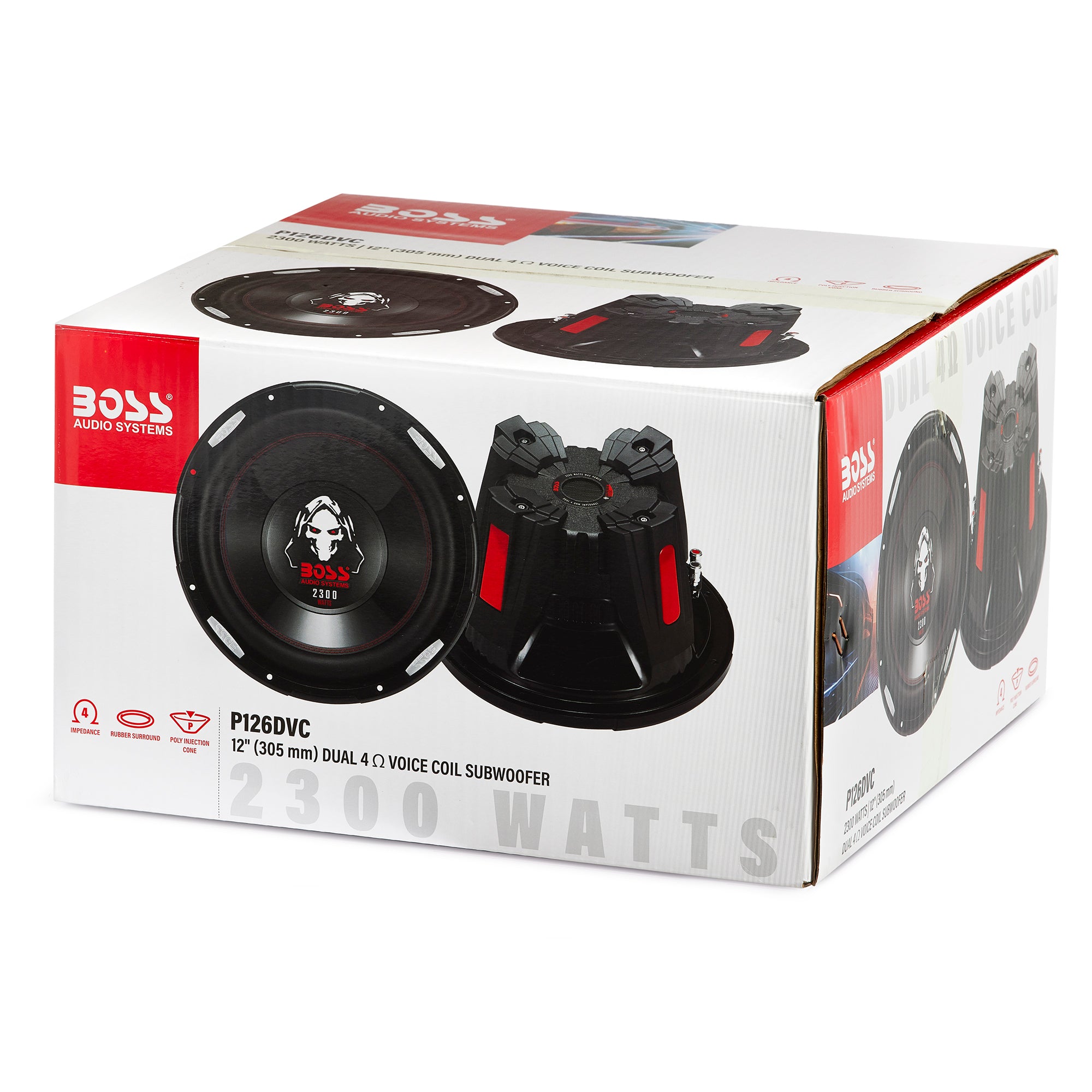 Boss Audio P126DVC Phantom 12" 2300 Watt Max Power 4 Ohm DVC Car Audio Subwoofer - Smart-nests