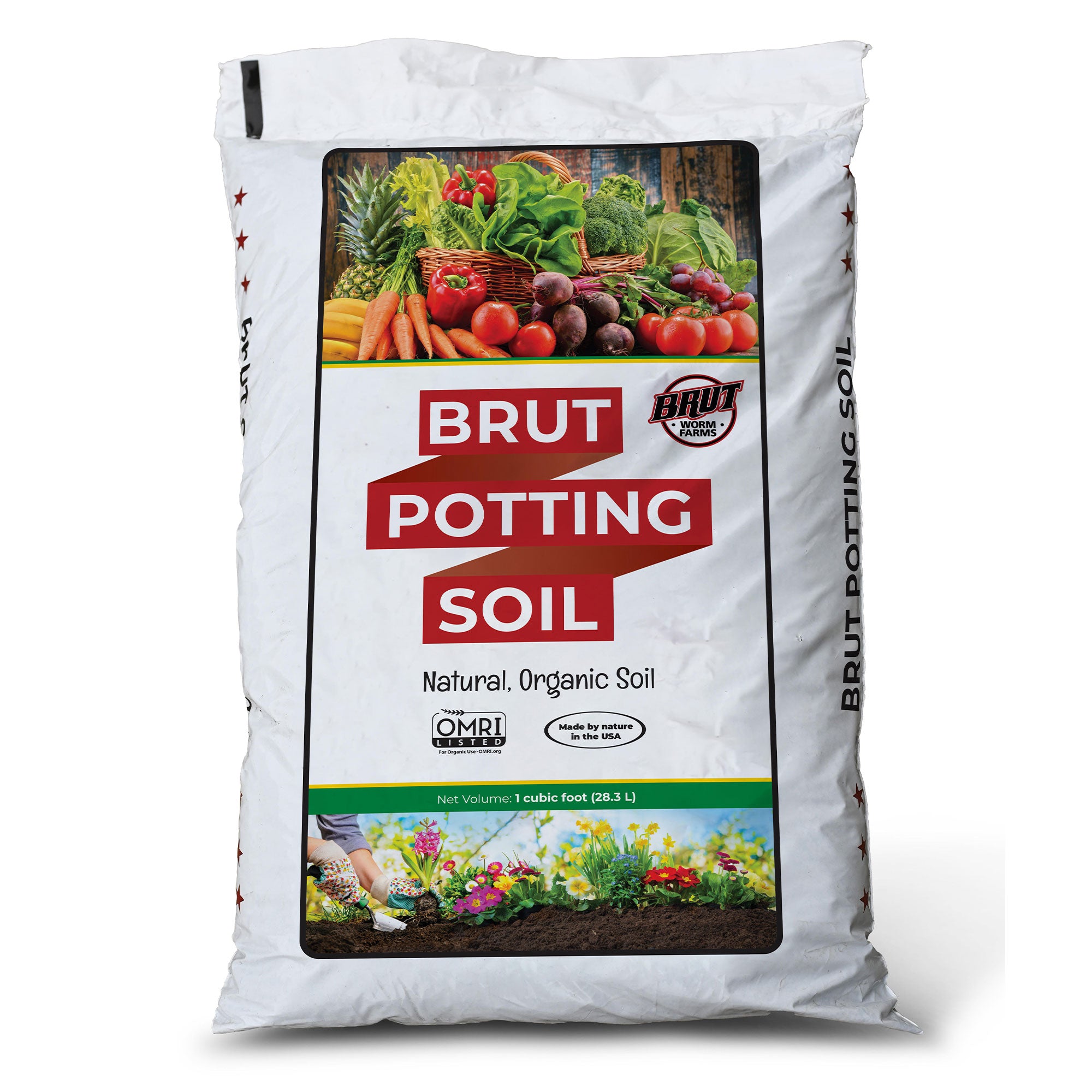 Brut Organic Potting Soil, 1 CF,  Indoor and Outdoor Container Plants - Smart-nests