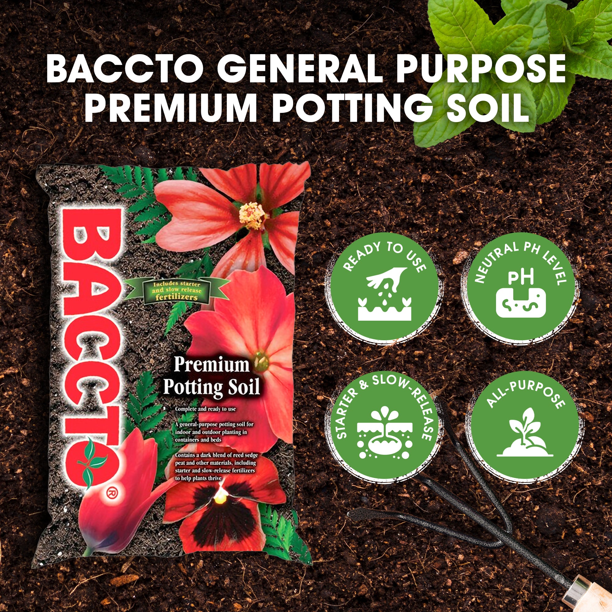 Michigan Peat All Purpose Premium Potting Soil w Perlite Fertilizer, 50 lb - Smart-nests
