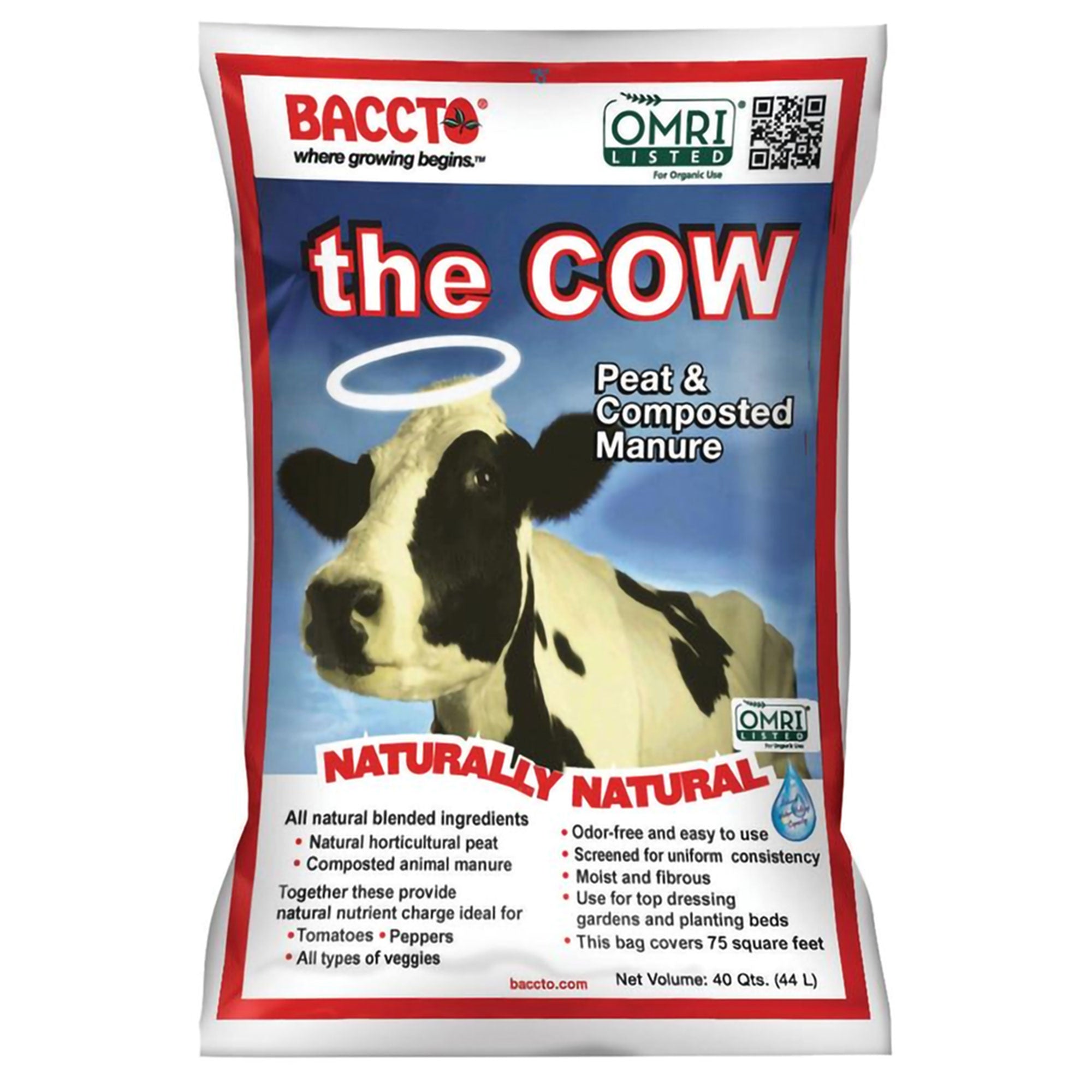 Michigan Peat Baccto Wholly Cow Horticulture Organic & Composted Manure, 40 Qt - Smart-nests