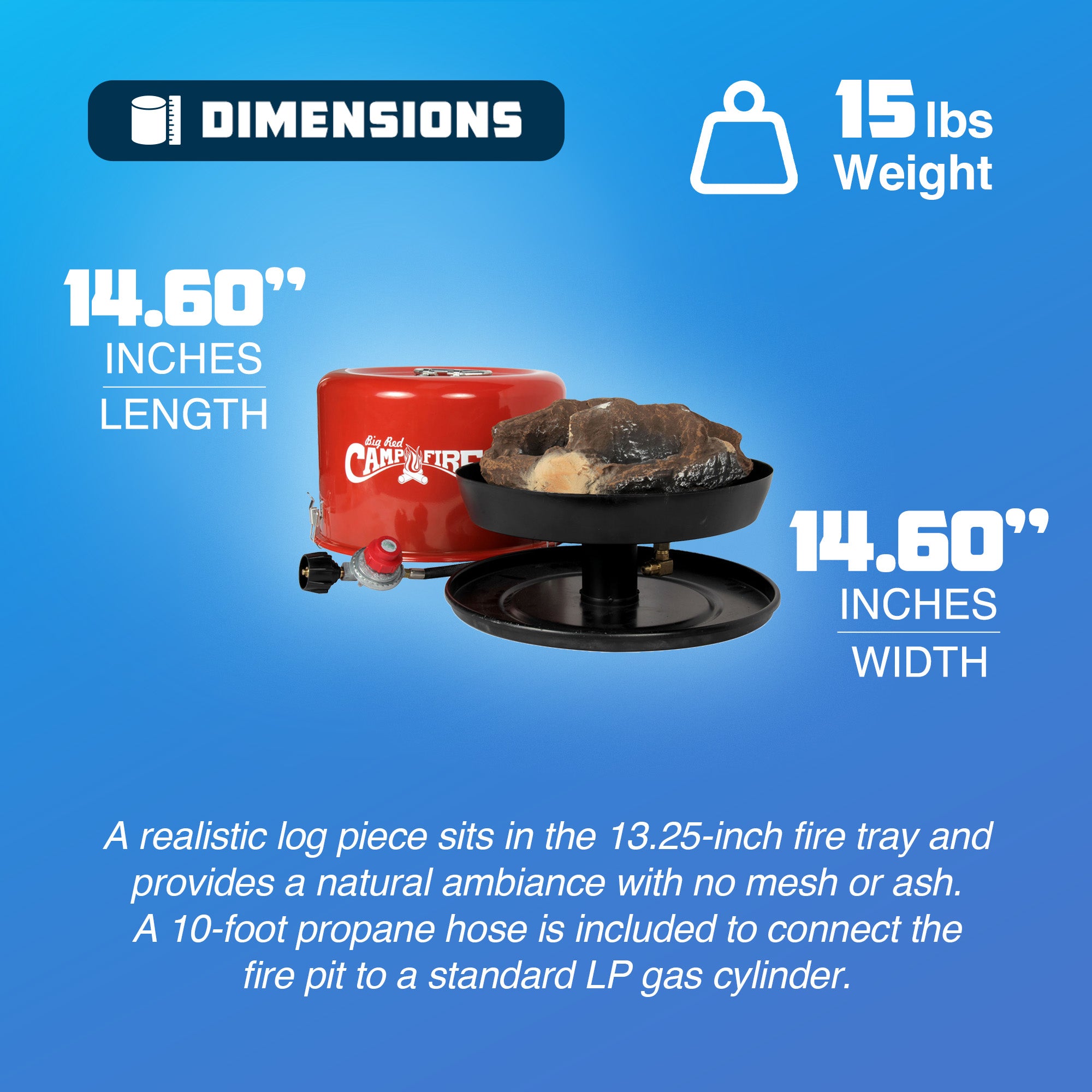 Camco Big Red Outdoor Portable Tabletop Propane Heater Fire Pit, 13.25 Inch - Smart-nests