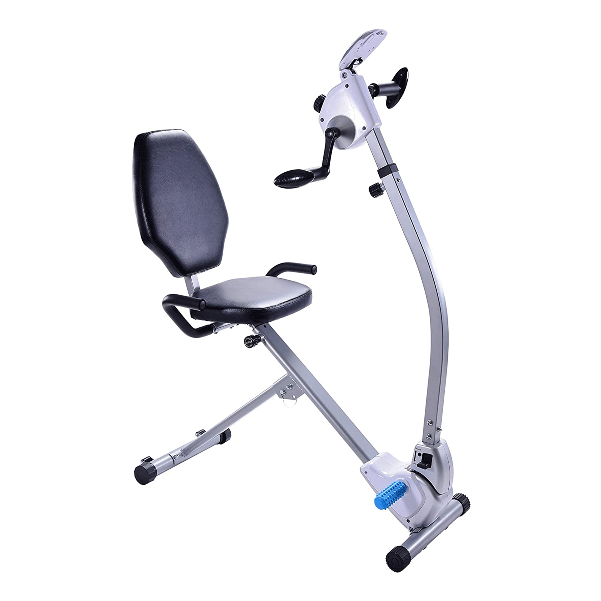 Stamina Upright Seated Indoor Cardio Exercise Bike w/ Upper Body Exerciser, Gray - Smart-nests