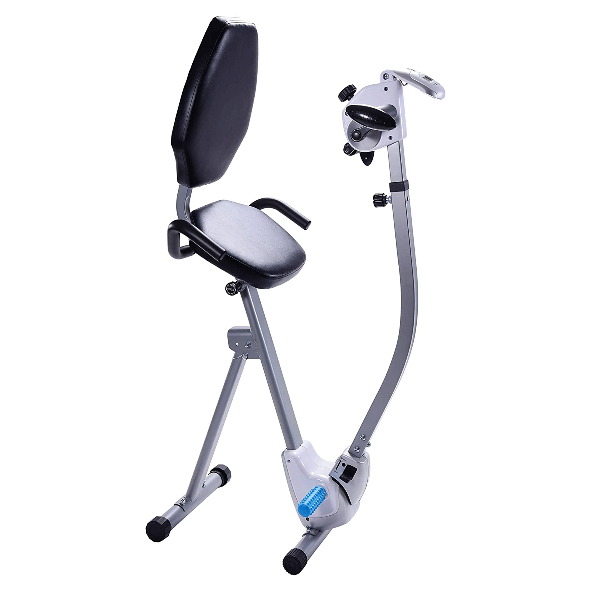 Stamina Upright Seated Indoor Cardio Exercise Bike w/ Upper Body Exerciser, Gray - Smart-nests