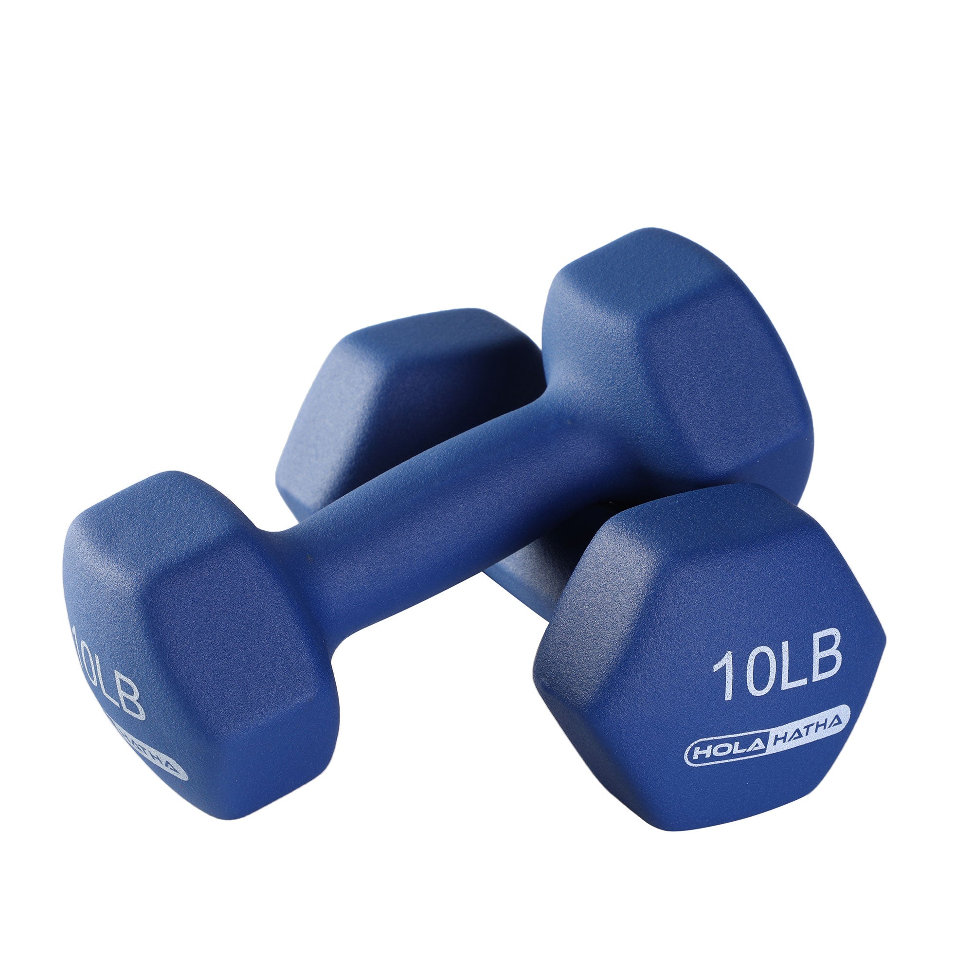 HolaHatha 5, 10, and 15 Pound Neoprene Dumbbell Free Hand Weight Set with Rack - Smart-nests