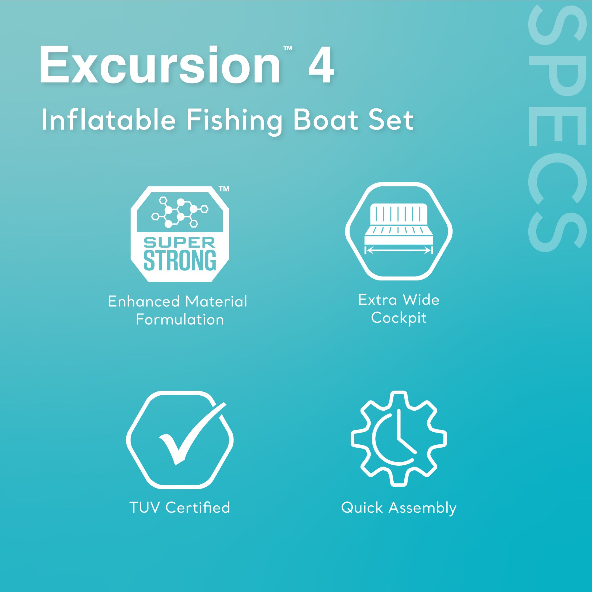 Intex Excursion 4 Person Inflatable Rafting and Fishing Boat Set with 2 Oars - Smart-nests