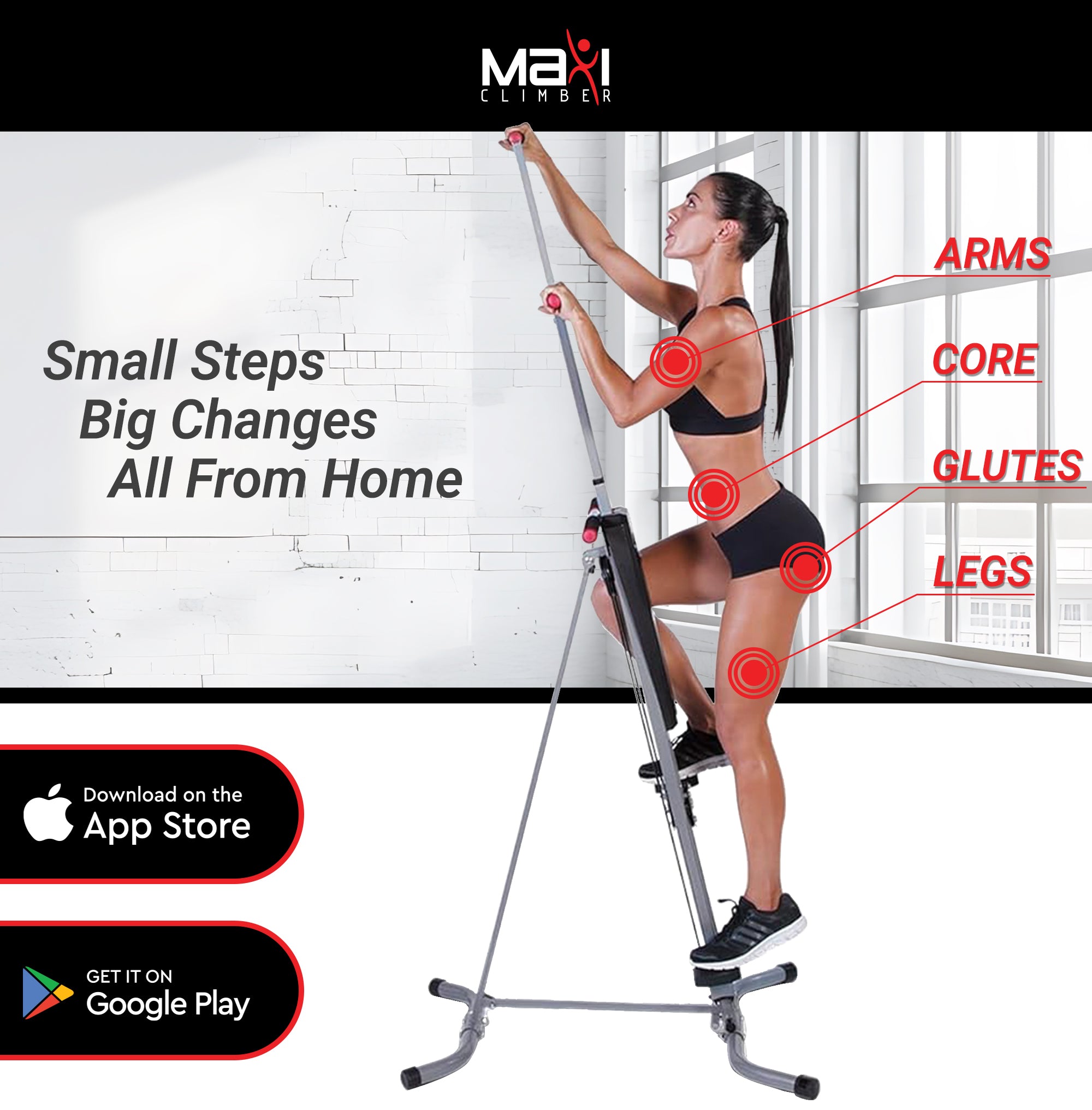 MaxiClimber Vertical Climber Exercise Machine, Home Gym Total Body Equipment - Smart-nests