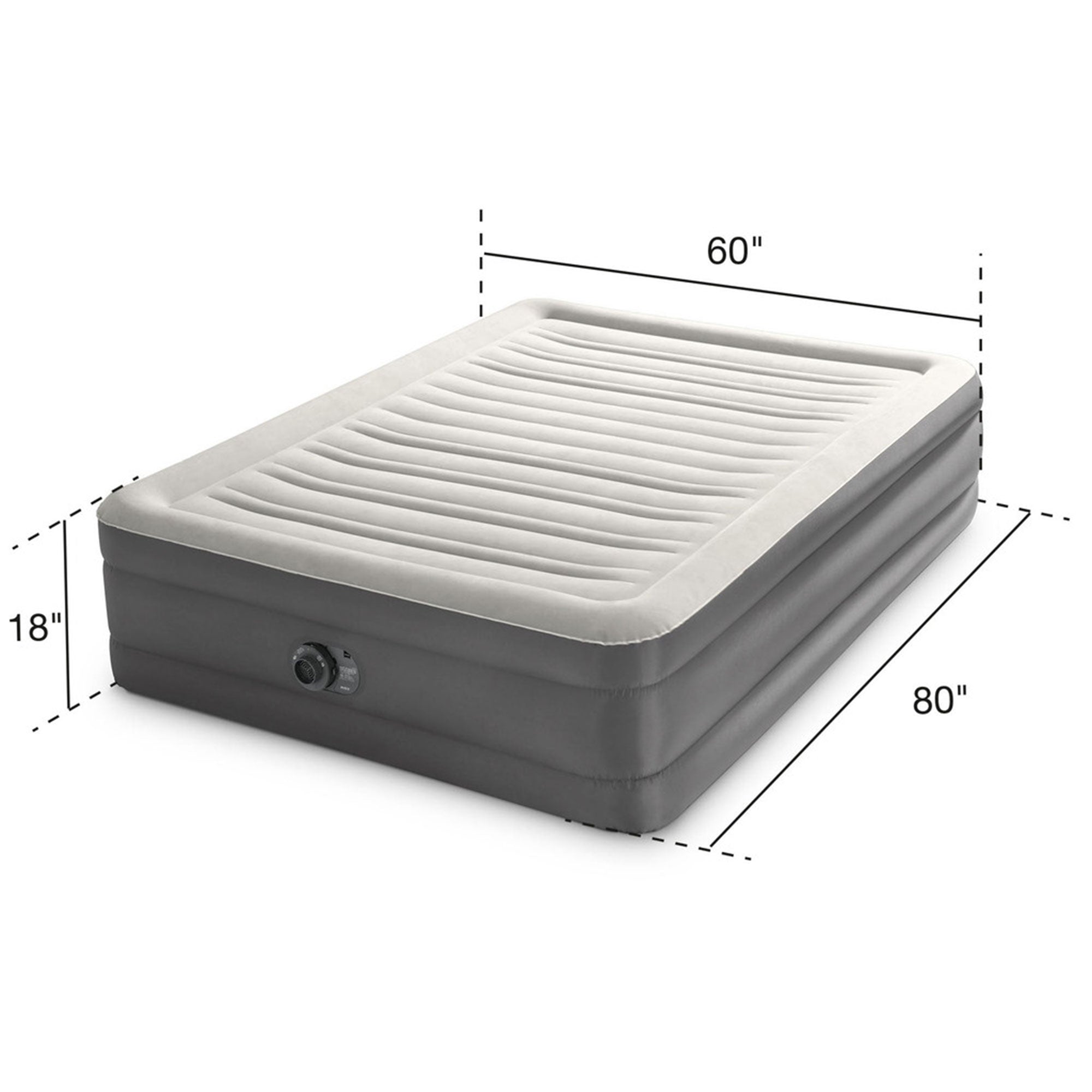 Intex TruAire Luxury Queen Air Mattress Airbed w/ Lumbar Support & Built in Pump - Smart-nests