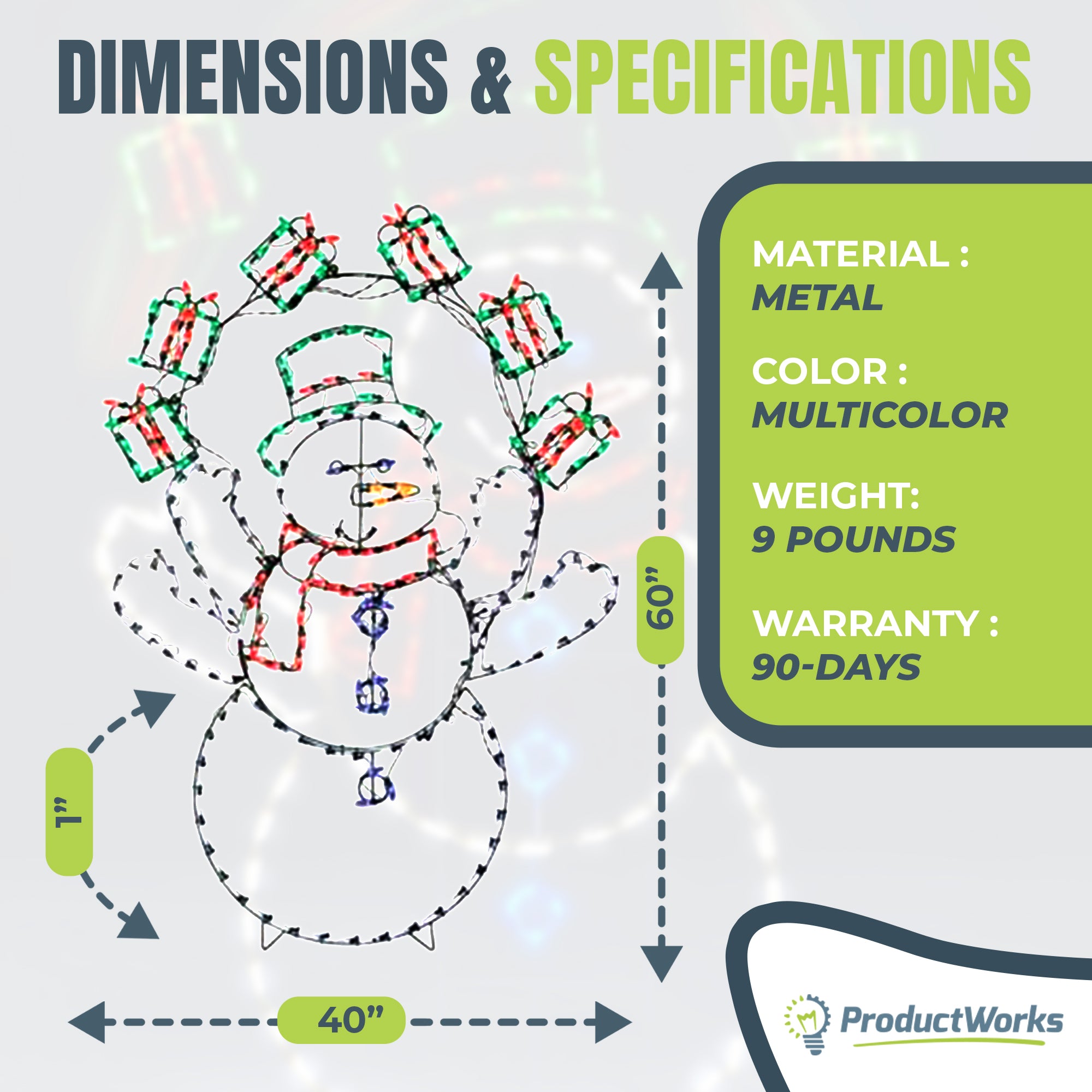 ProductWorks 60" Pro-Line LED Animation Juggling Snowman Christmas Yard Decor - Smart-nests