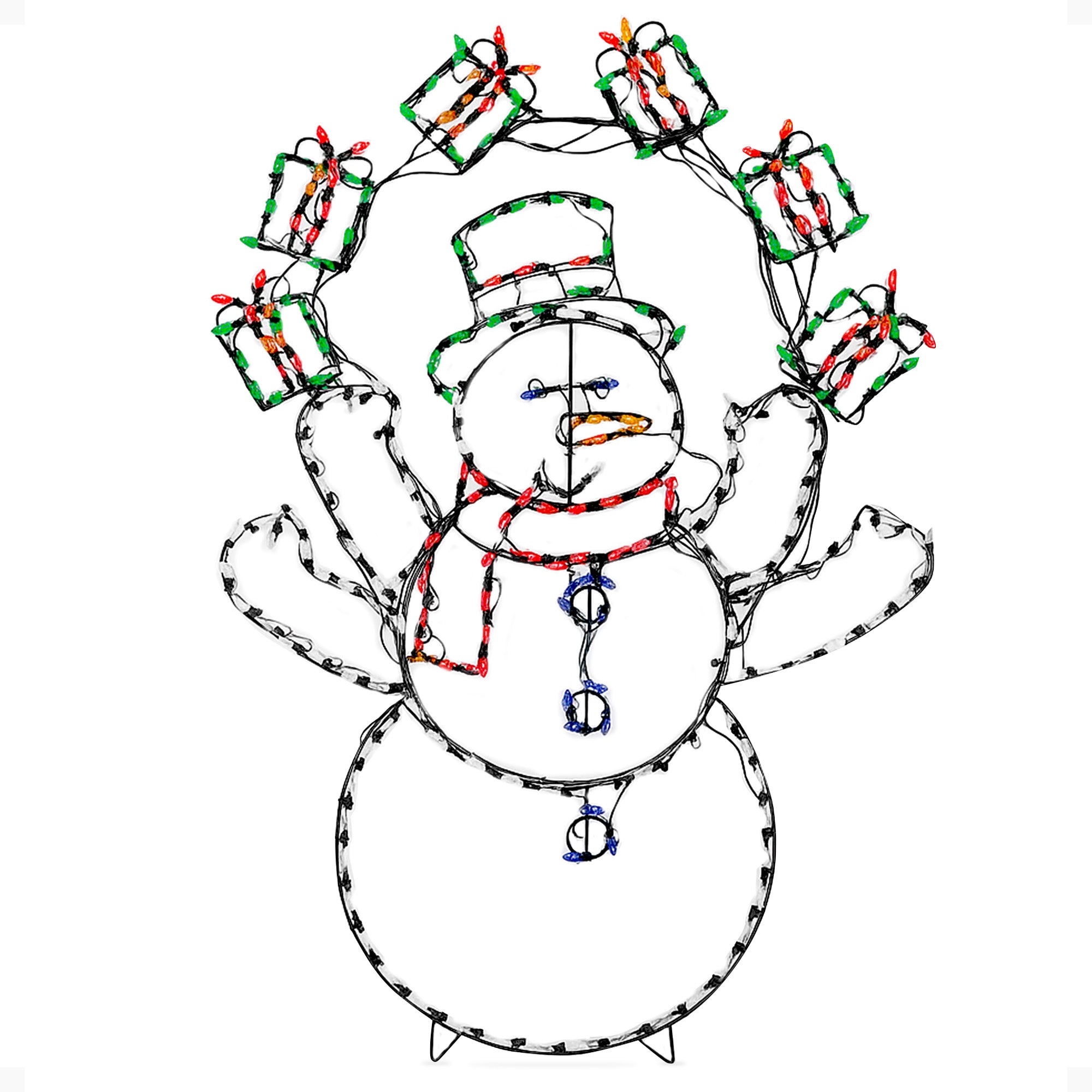 ProductWorks 60" Pro-Line LED Animation Juggling Snowman Christmas Yard Decor - Smart-nests