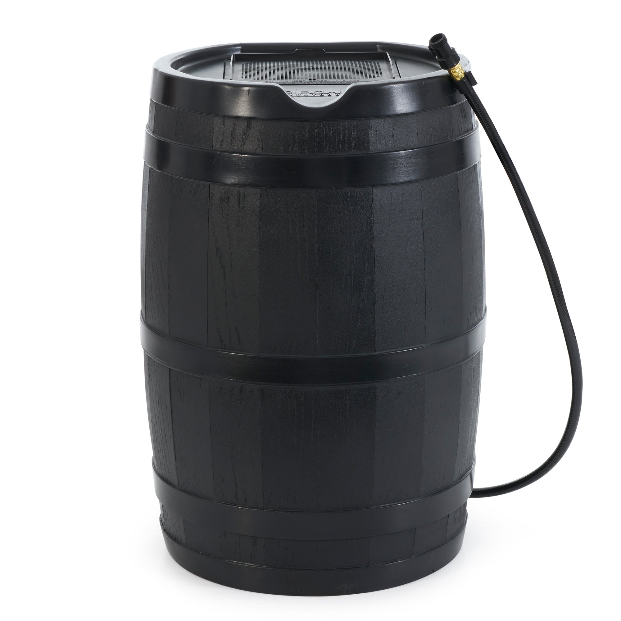 FCMP Outdoor RC45 45 Gallon Outdoor Rain Water Catcher Barrel Container, Black - Smart-nests