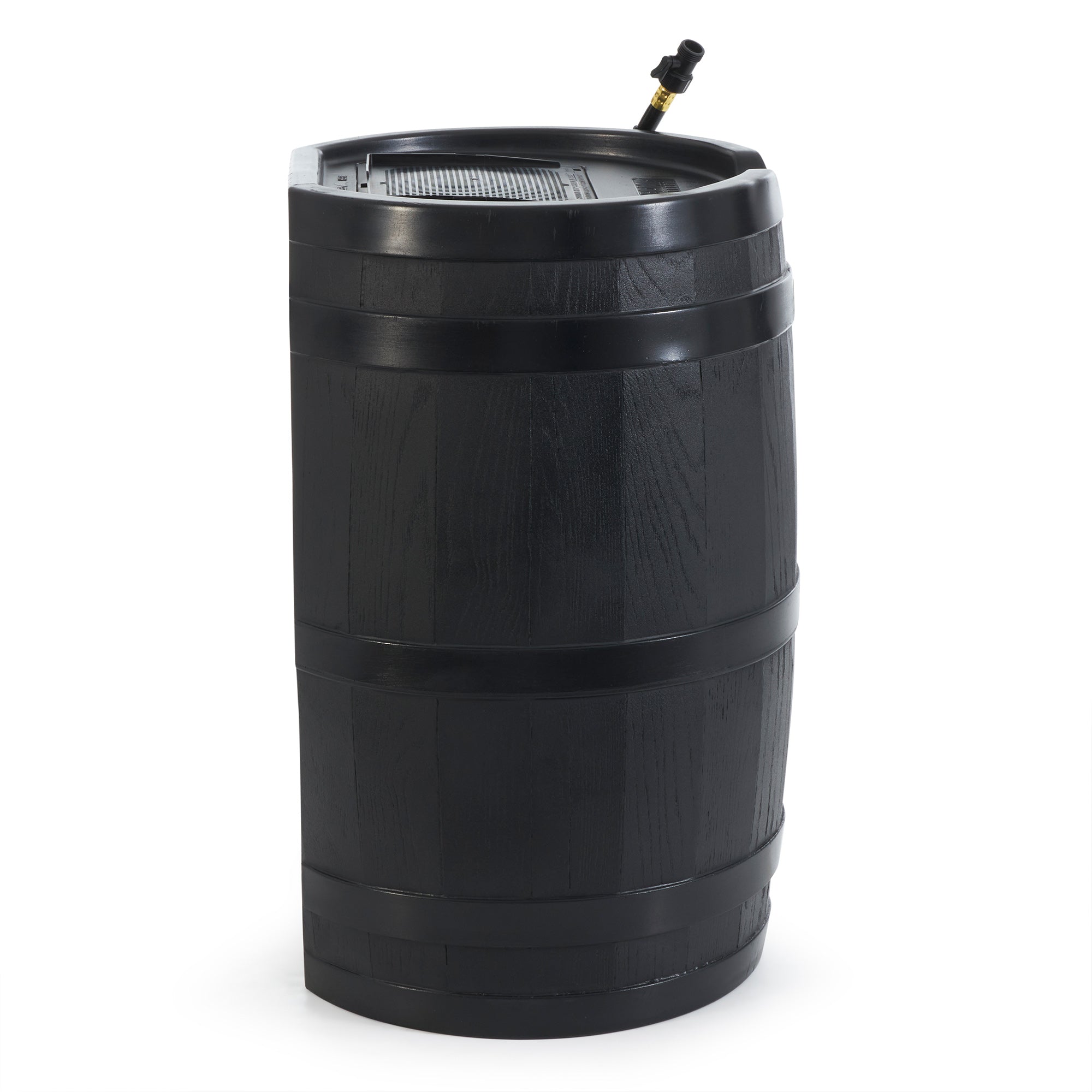 FCMP Outdoor RC45 45 Gallon Outdoor Rain Water Catcher Barrel Container, Black - Smart-nests