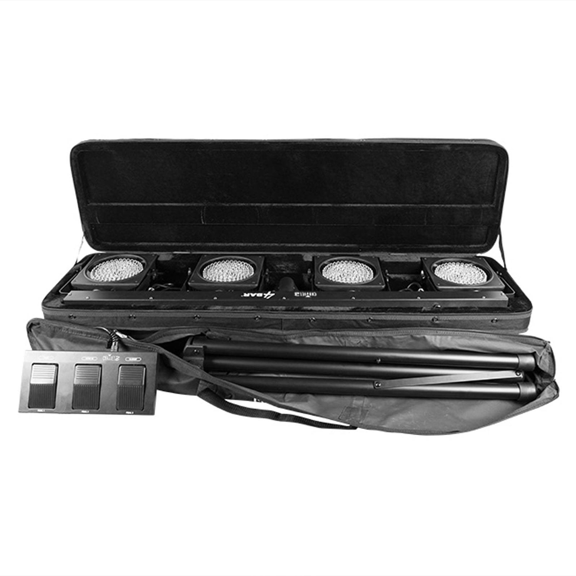 CHAUVET 4 BAR 4BAR DMX LED Stage Wash Light System w/ Case, Foot Switch & Tripod - Smart-nests