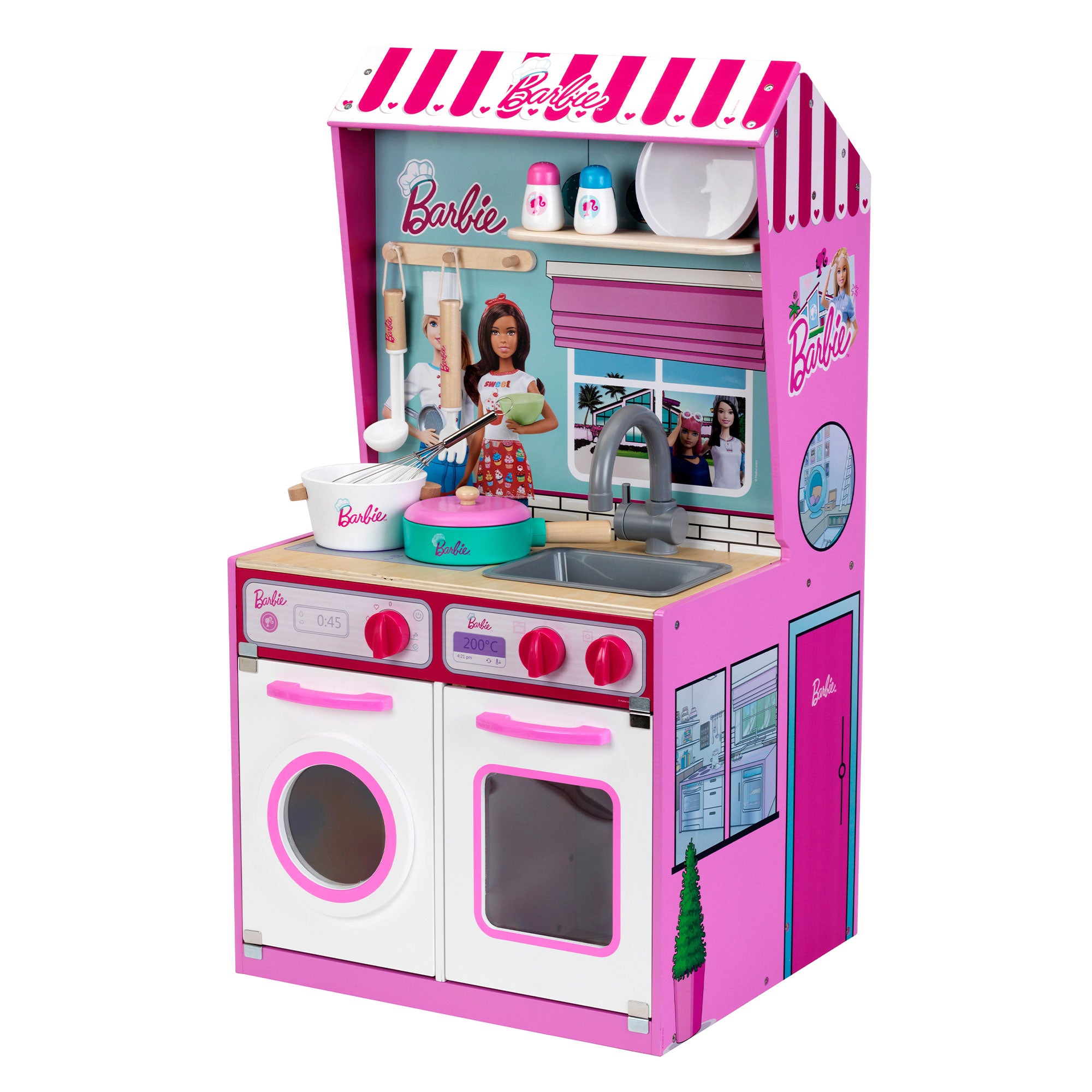 Theo Klein 2 In 1 Barbie Pretend Play Toy Kitchen and Dollhouse for Kids 3 & Up - Smart-nests