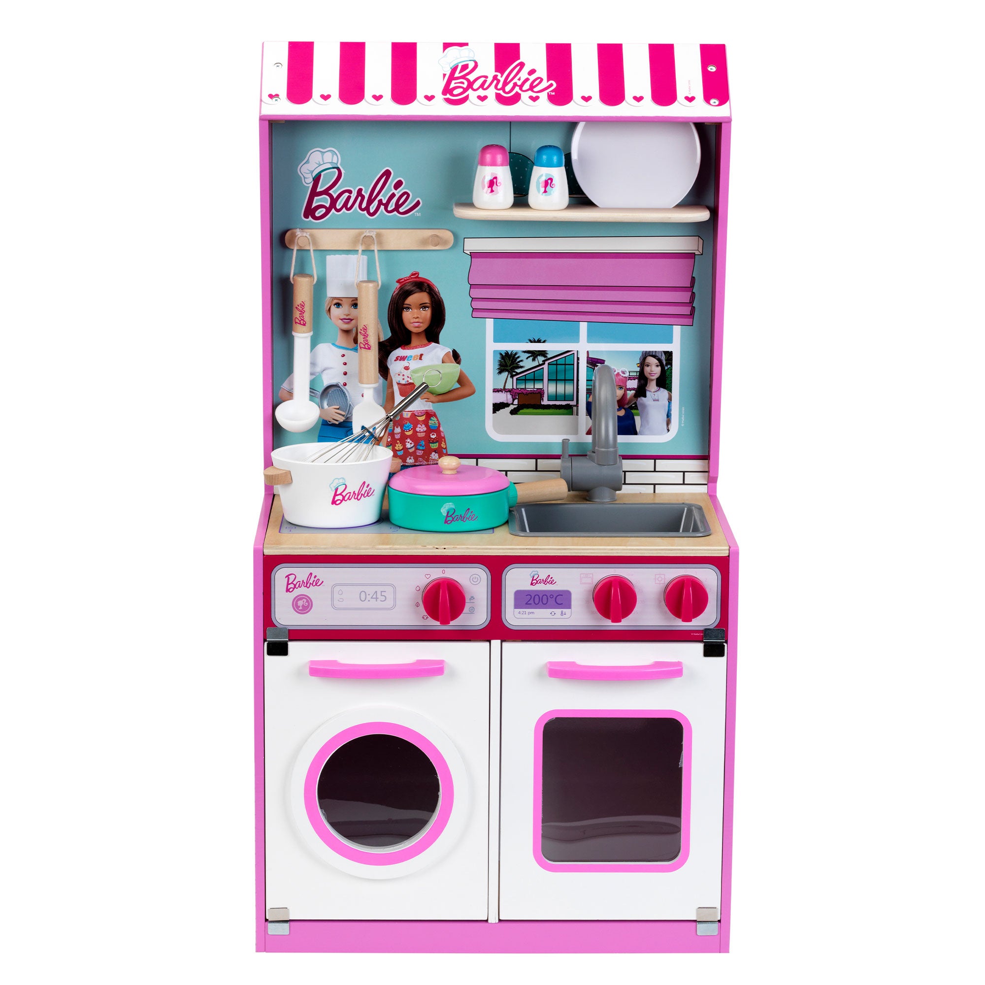 Theo Klein 2 In 1 Barbie Pretend Play Toy Kitchen and Dollhouse for Kids 3 & Up - Smart-nests
