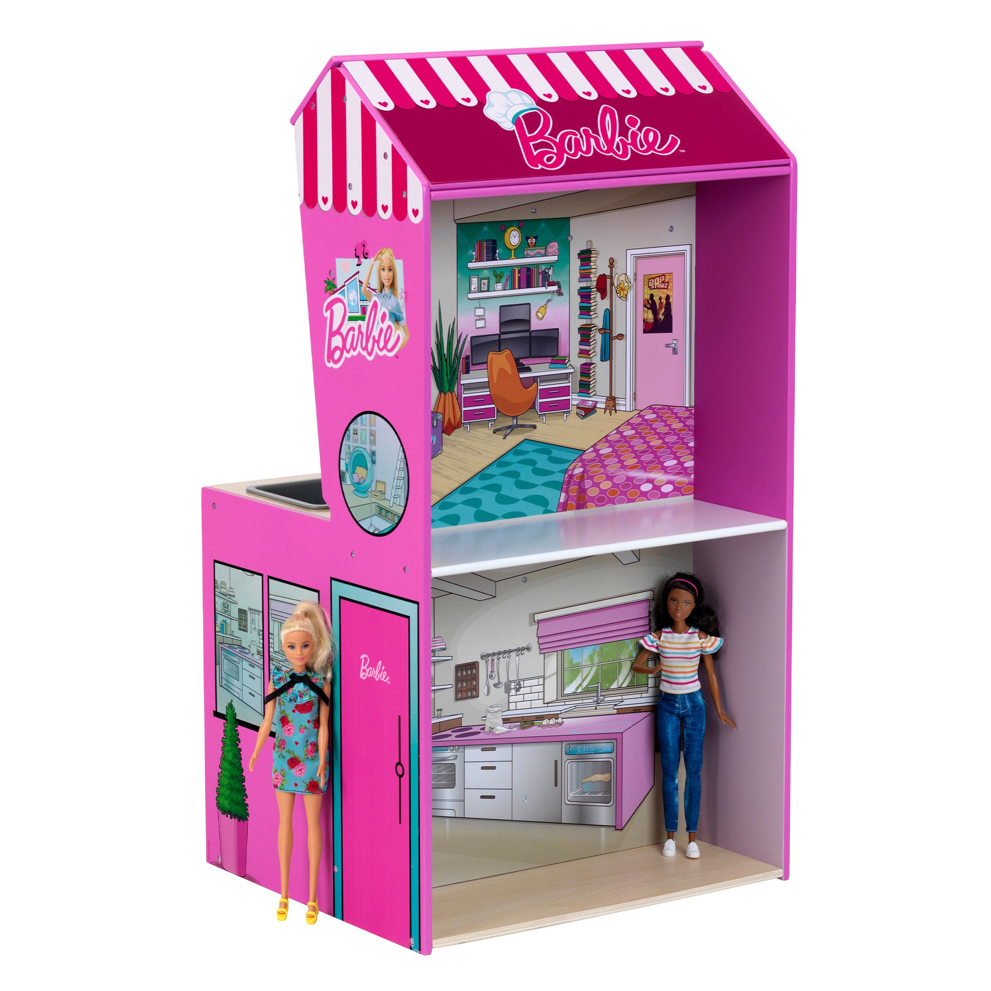 Theo Klein 2 In 1 Barbie Pretend Play Toy Kitchen and Dollhouse for Kids 3 & Up - Smart-nests