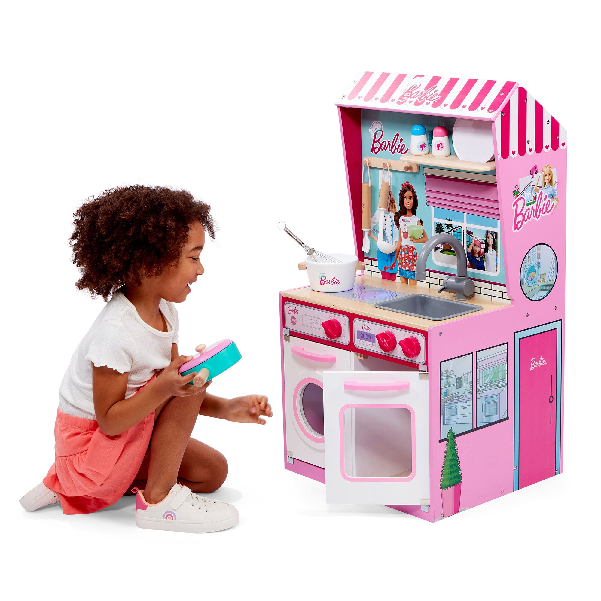 Theo Klein 2 In 1 Barbie Pretend Play Toy Kitchen and Dollhouse for Kids 3 & Up - Smart-nests