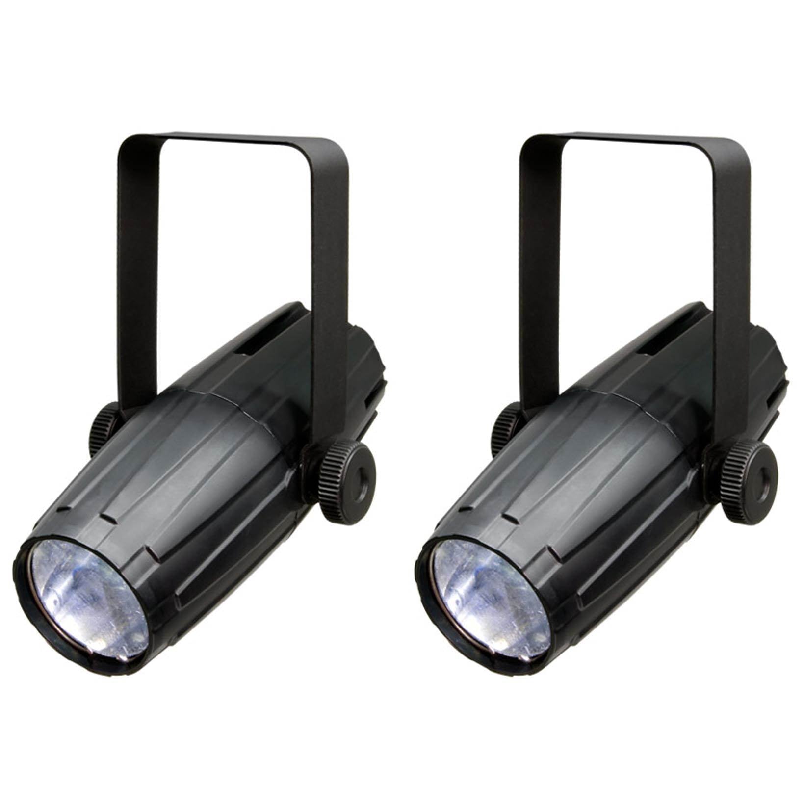 (2) CHAUVET LED PINSPOT 2 High-Power 3W DJ Mirror Ball Spotlights w/RGB Gels - Smart-nests
