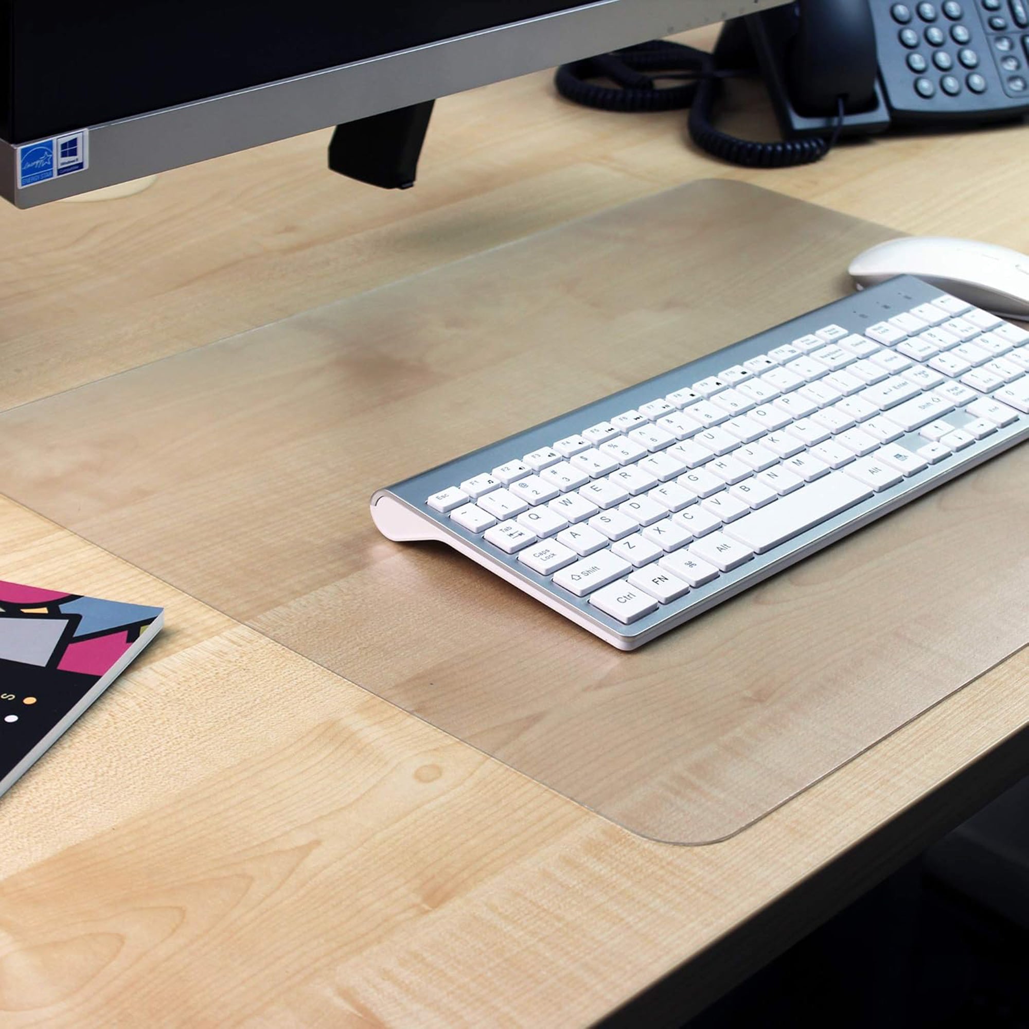 Floortex Desktex Protection Mat, Anti-Slip Polycarbonate Pad, 29" x 59", Clear - Smart-nests