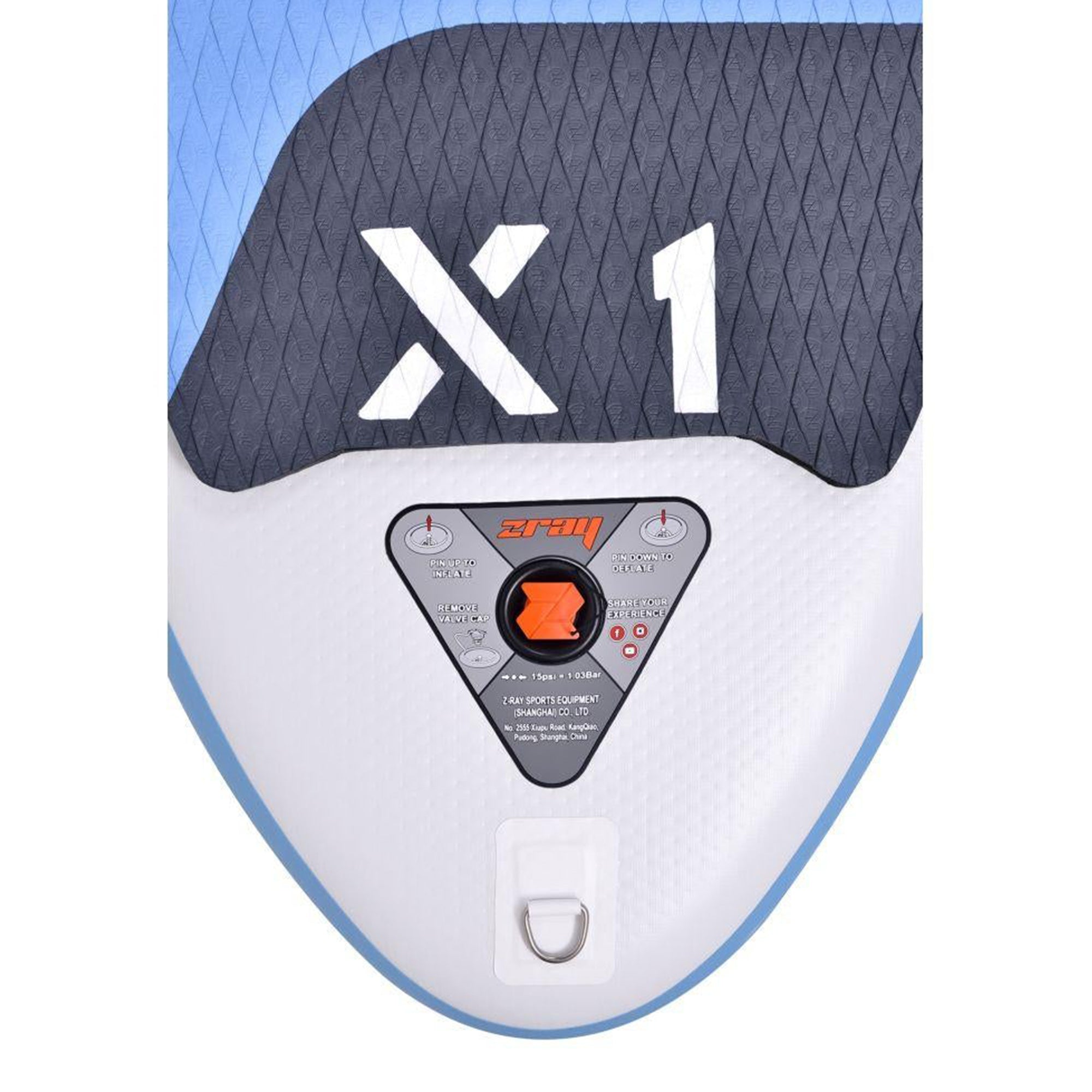 10'2" X-Rider X1 Inflatable SUP All Around Paddle Board Kit,Blue/White(Open Box) - Smart-nests