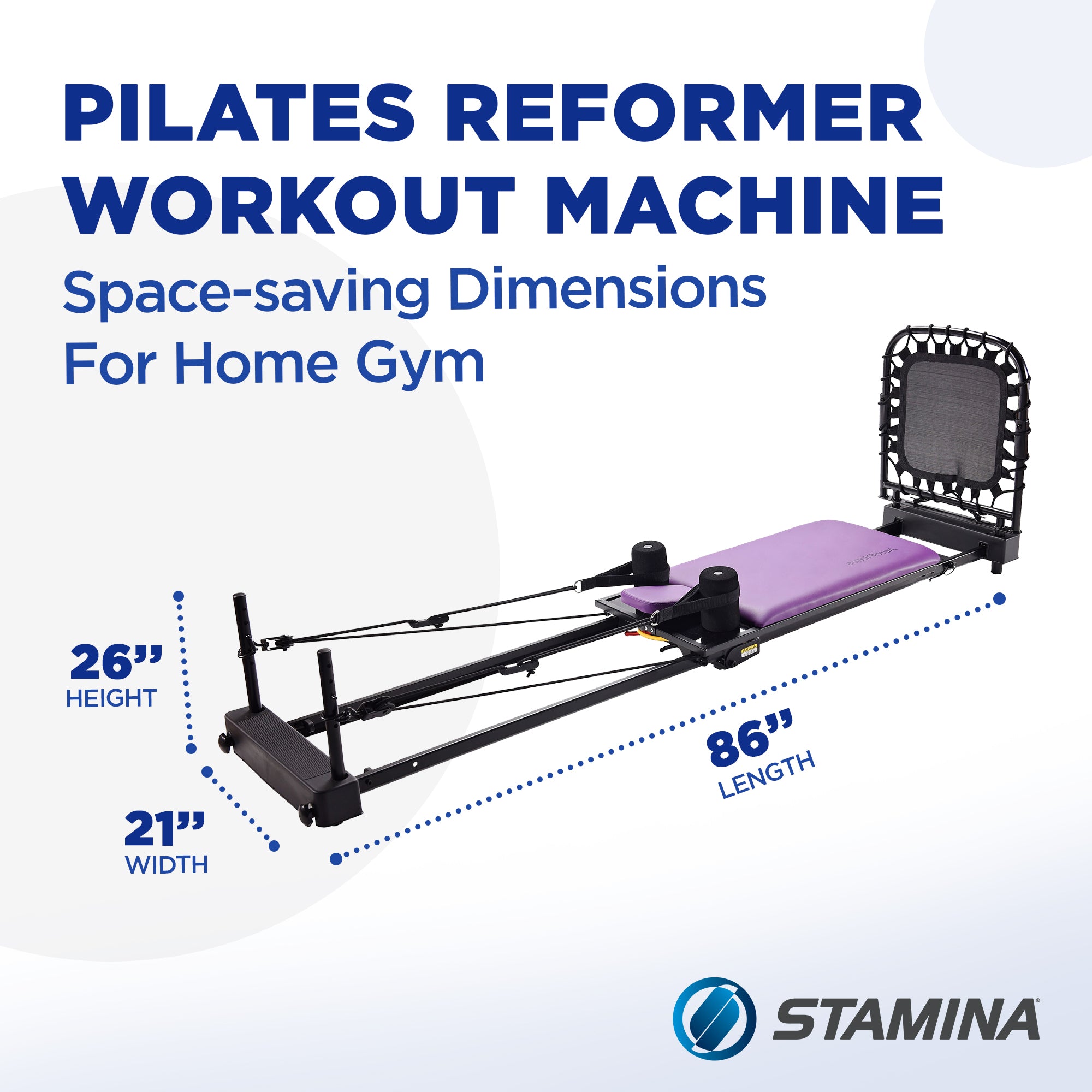 Stamina 55-4379 AeroPilates Reformer Plus Whole Body Resistance Workout System - Smart-nests