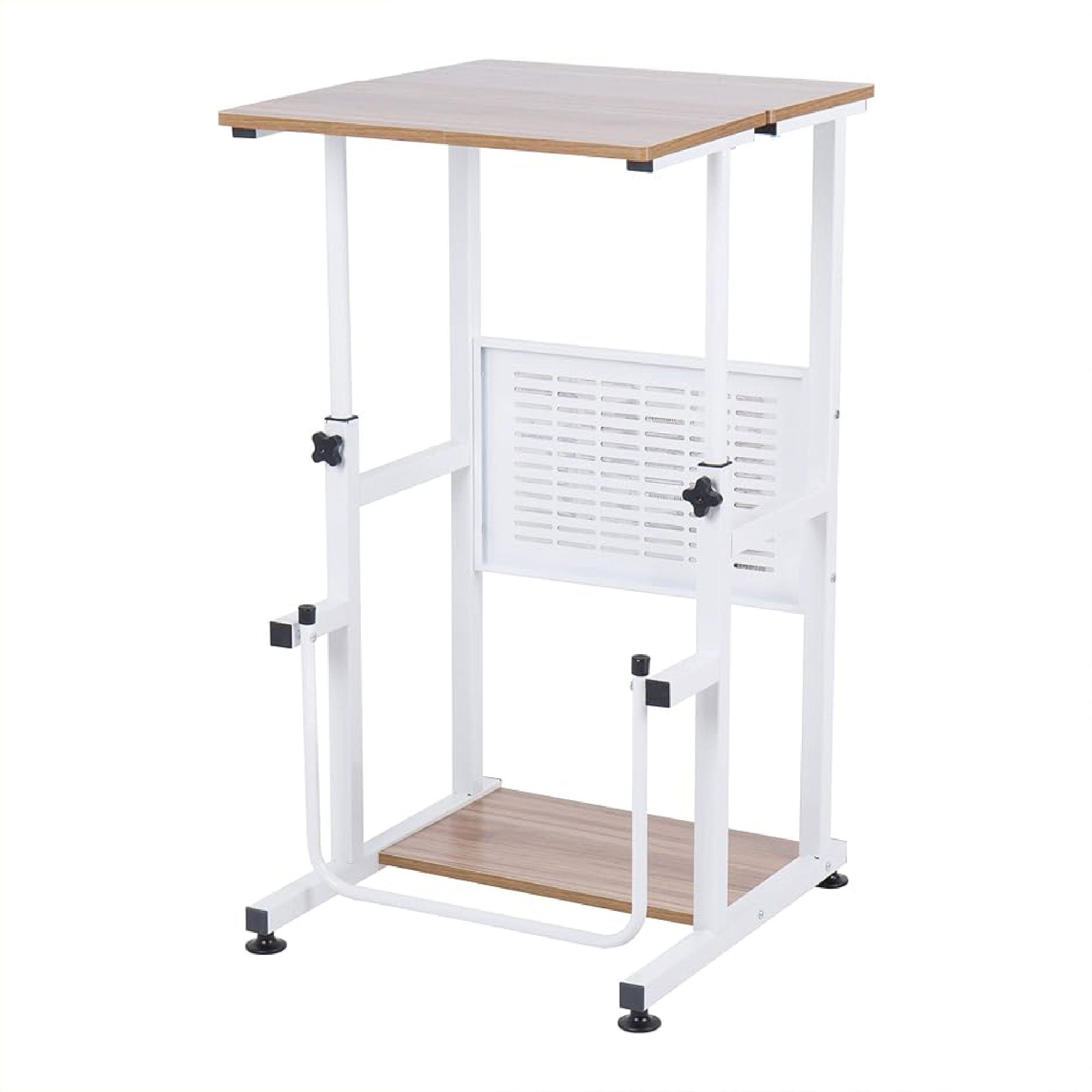 SDADI L1010WFLT Adjustable Height Mobile Standing Office Computer Desk, Light - Smart-nests