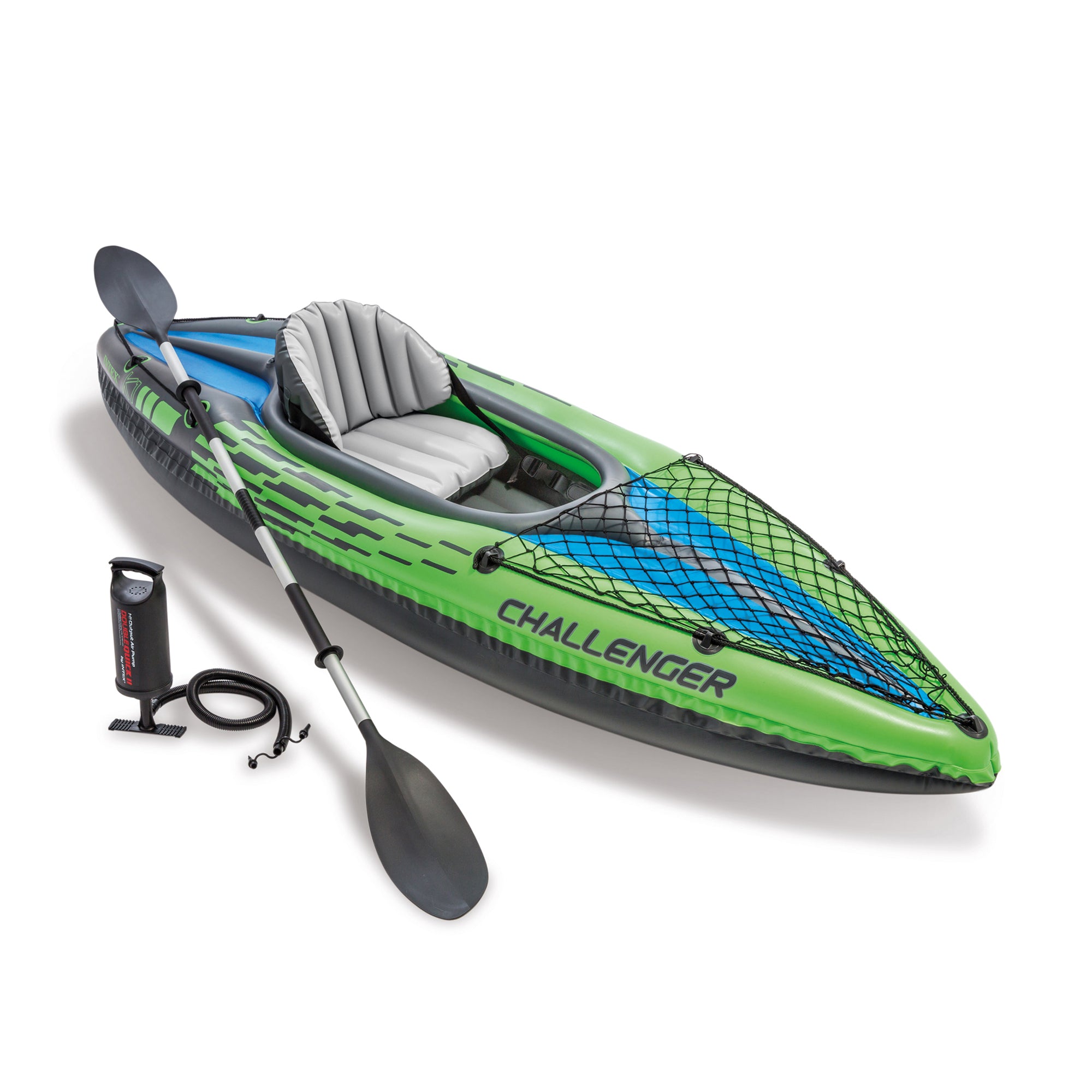 Intex Challenger K1 Inflatable Single Person Kayak Set and Accessory Kit w/ Pump - Smart-nests