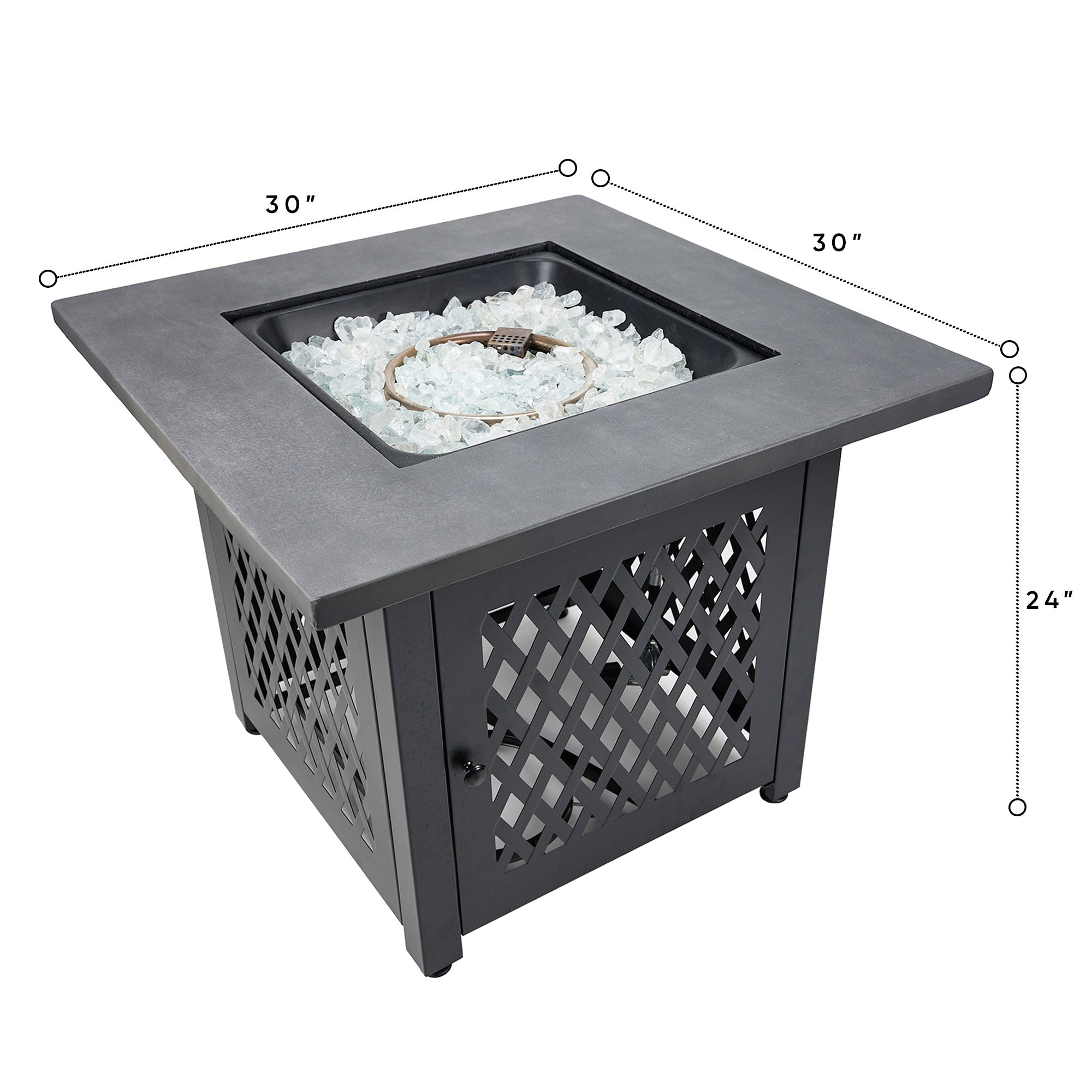 Endless Summer Charles 30 Inch Square Outdoor UV Printed LP Gas Fire Pit Table - Smart-nests