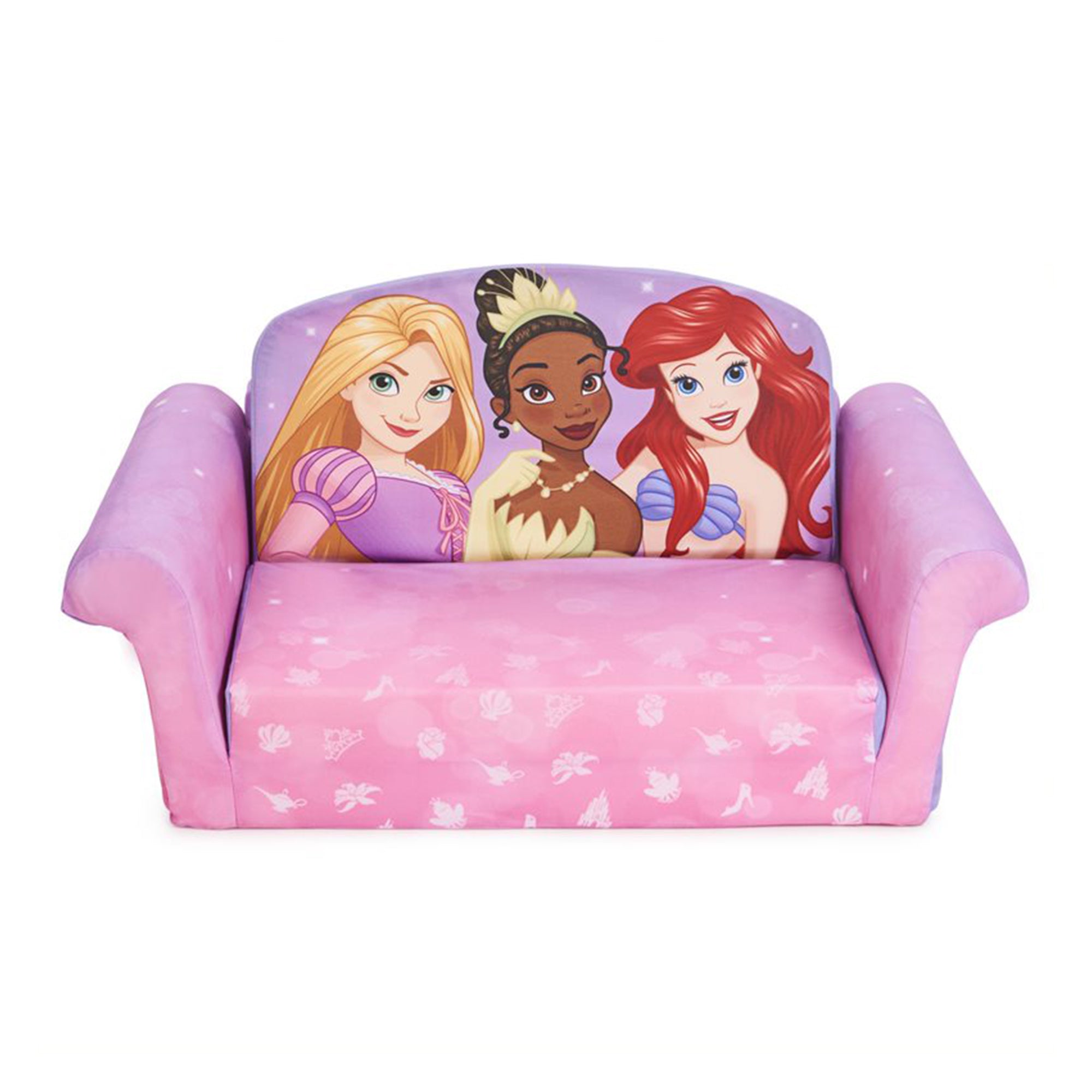 Marshmallow Furniture Kids 2-in-1 Flip Open Foam Couch Sofa Bed, Disney Princess - Smart-nests
