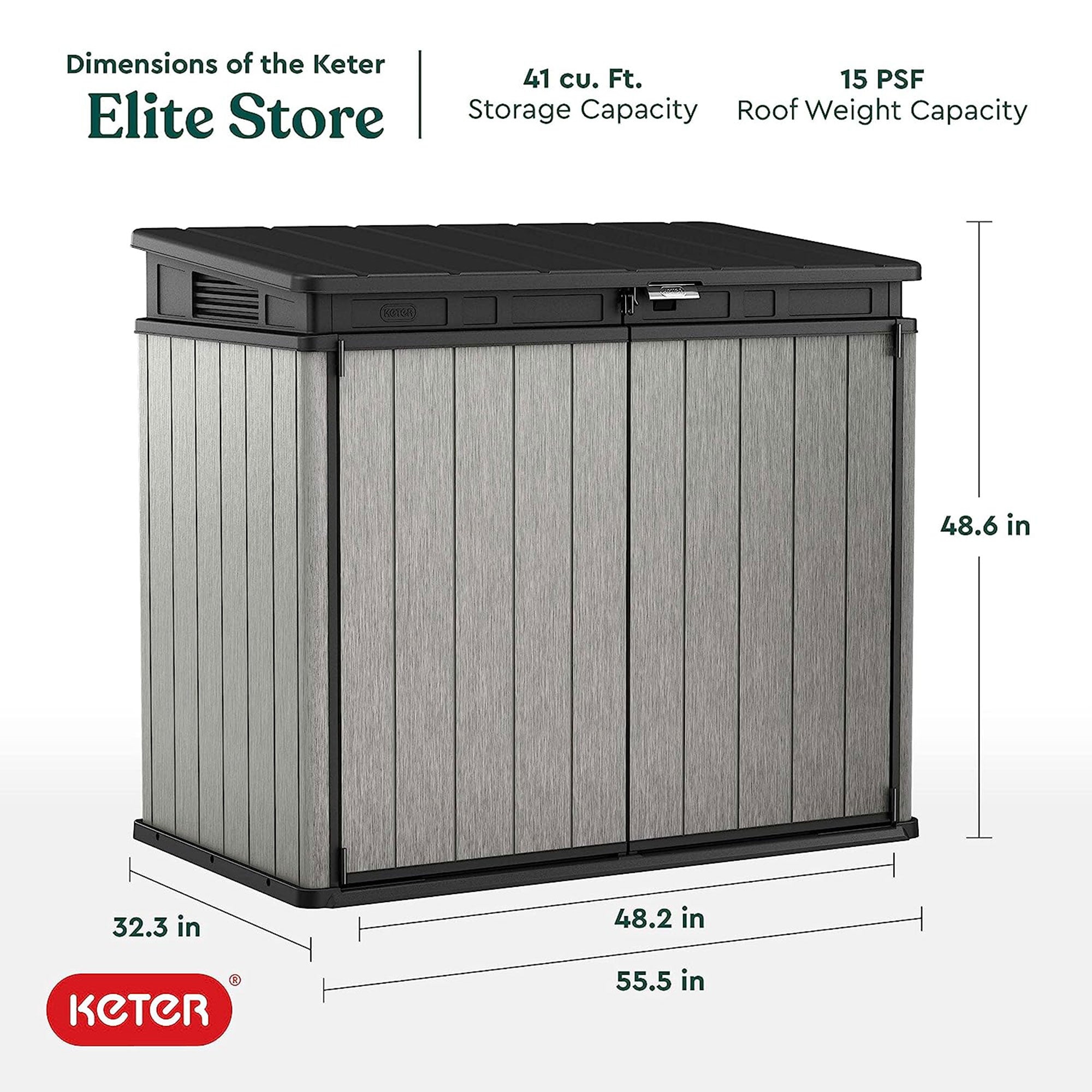 Keter KET-237831 Elite Store Outdoor Storage Shed Patio Furniture for Tools - Smart-nests