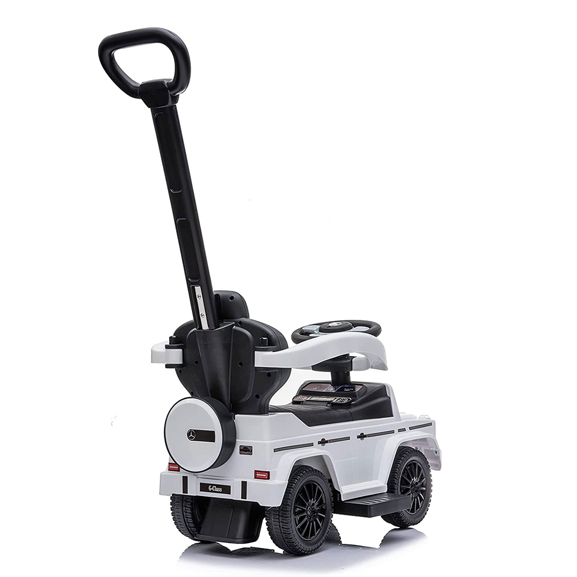 Best Ride On Cars Kids Outdoor Stroller Mercedes G-Wagon 3 in 1 Push Car, White - Smart-nests
