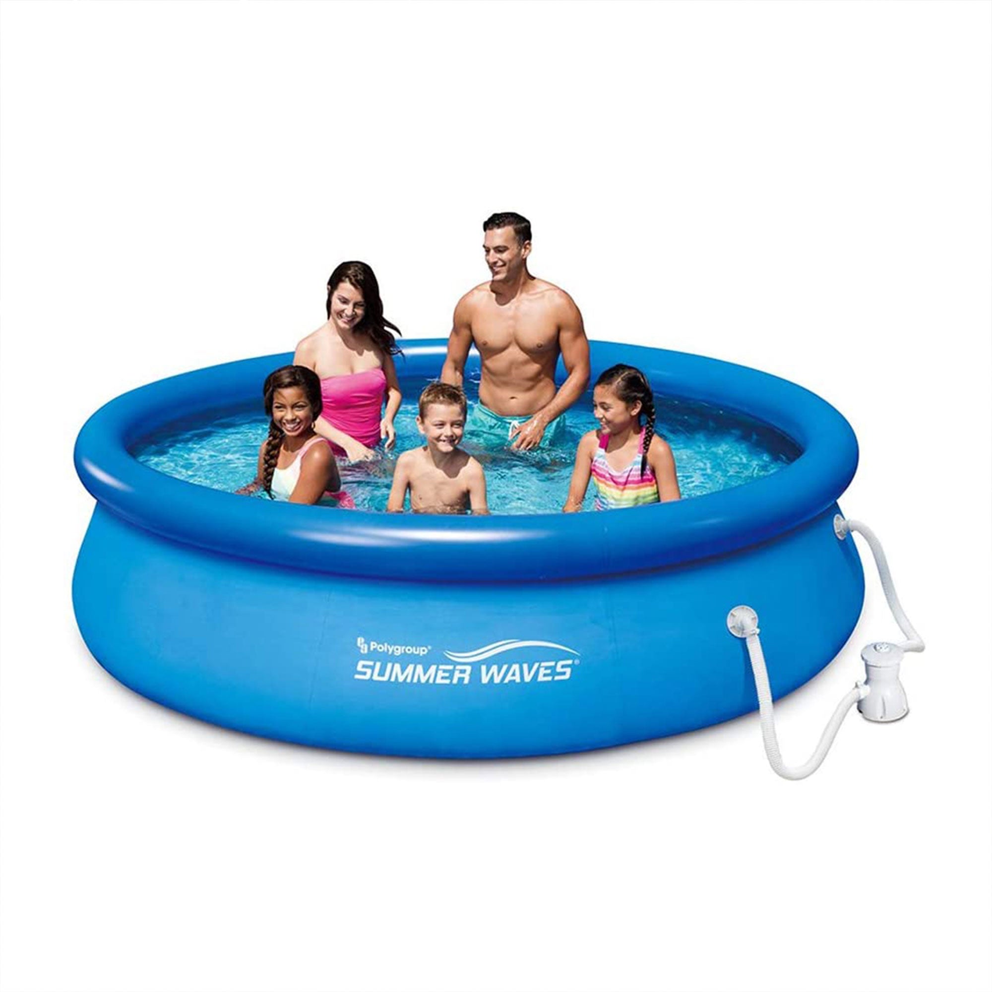10 Feet by 30 Inch Above Ground Inflatable Swimming Pool w/ Pump (Open Box) - Smart-nests