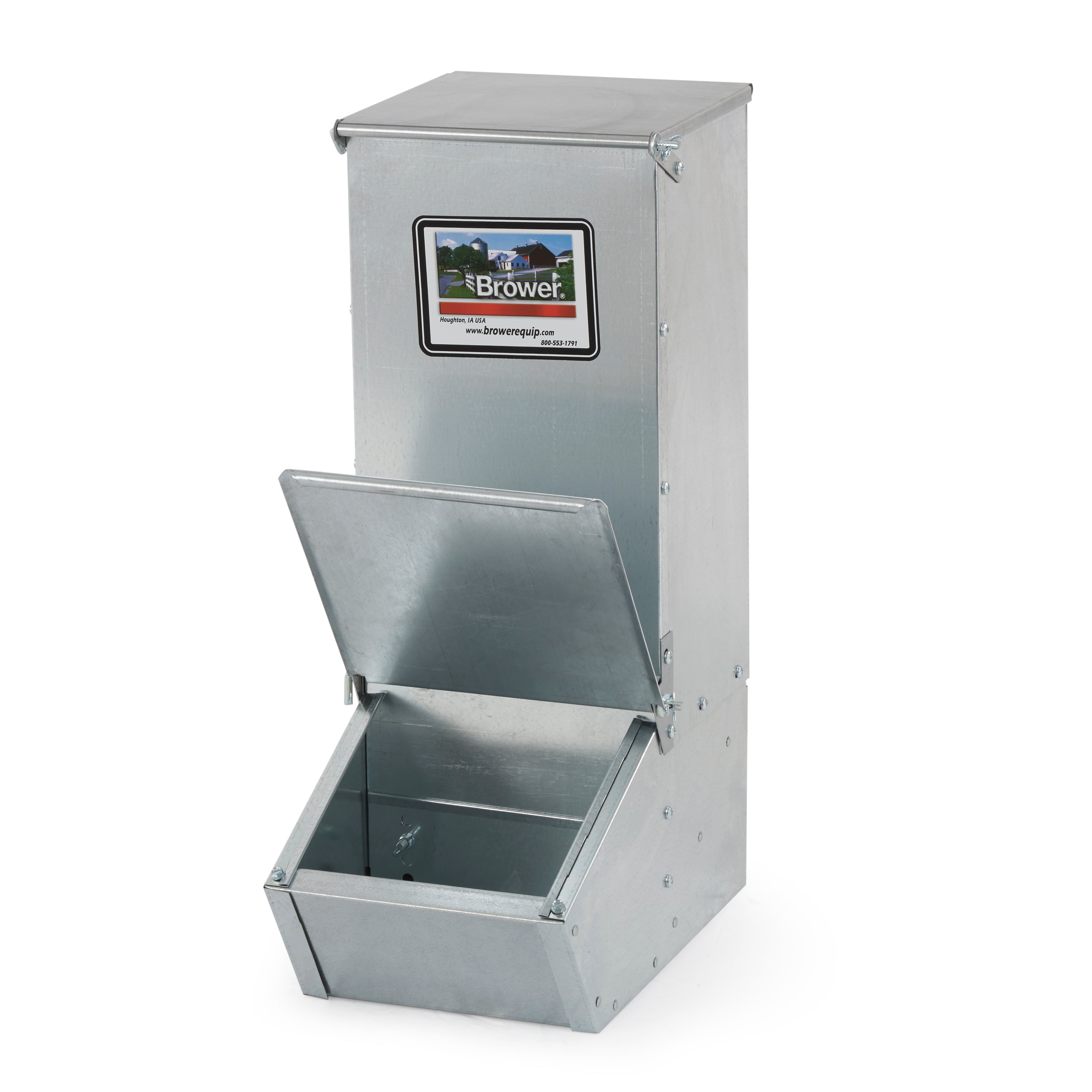 Brower 11H Single Door Hog Feeder for Supplemental Feeding, 1.5 Bushels or 50 Lb - Smart-nests