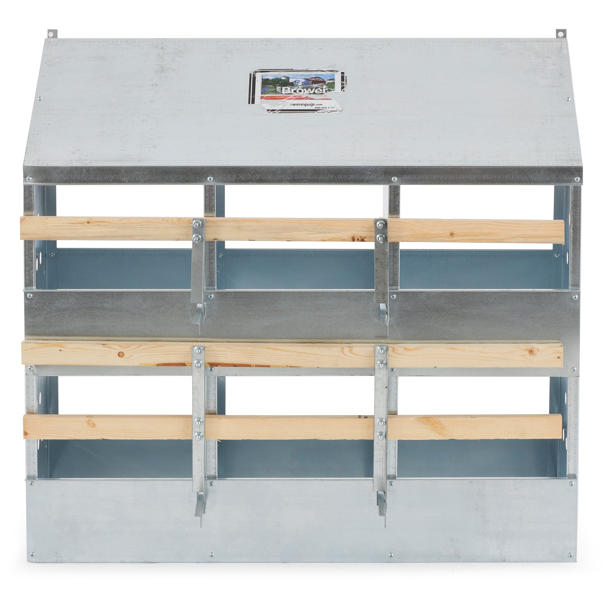 Brower 406B Galvanized Steel 6 Hole 30 Bird Poultry Nest Chicken Brooding Box - Smart-nests